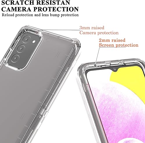 Miniatura 5 de YmhxcY Funda para Galaxy A03S, funda duradera de 3 capas, protección contra caídas, funda protectora de goma sólida, prueba de 16 pies, transparente