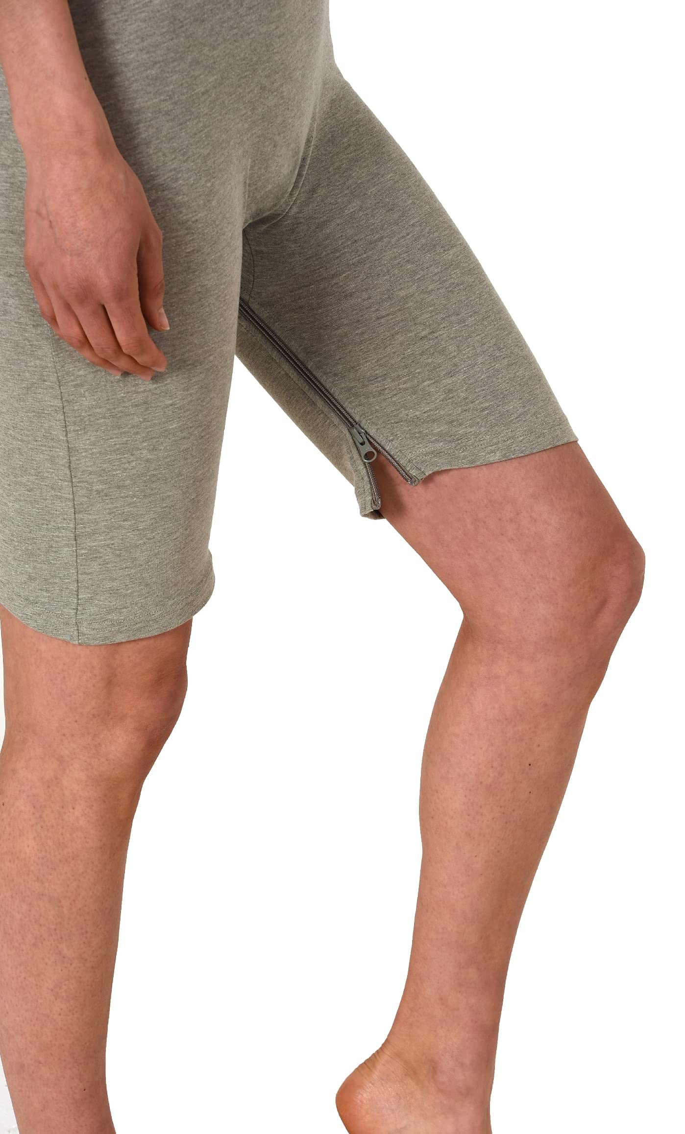 Normann Care Body pielęgnacyjne, bez rękawów, unisex, krótki kombinezon pielęgnacyjny bez rękawów – z zamkiem błyskawicznym na nogawkach