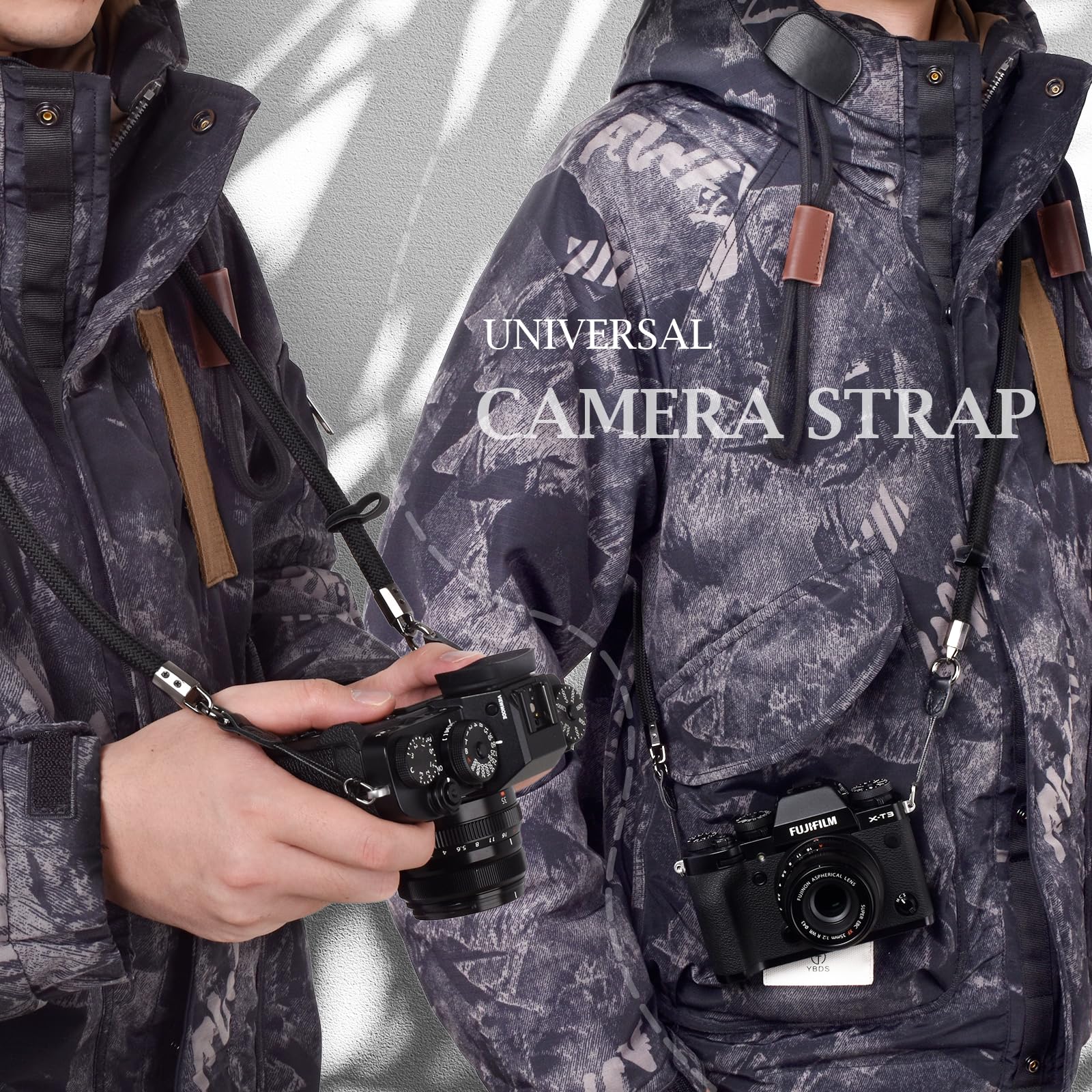 Pasek aparatu VOVMOEYA, pasek na szyję do aparatu DSLR, regulowany uniwersalny pasek kompatybilny z aparatem Fujifilm Nikon Canon Sony DSLR