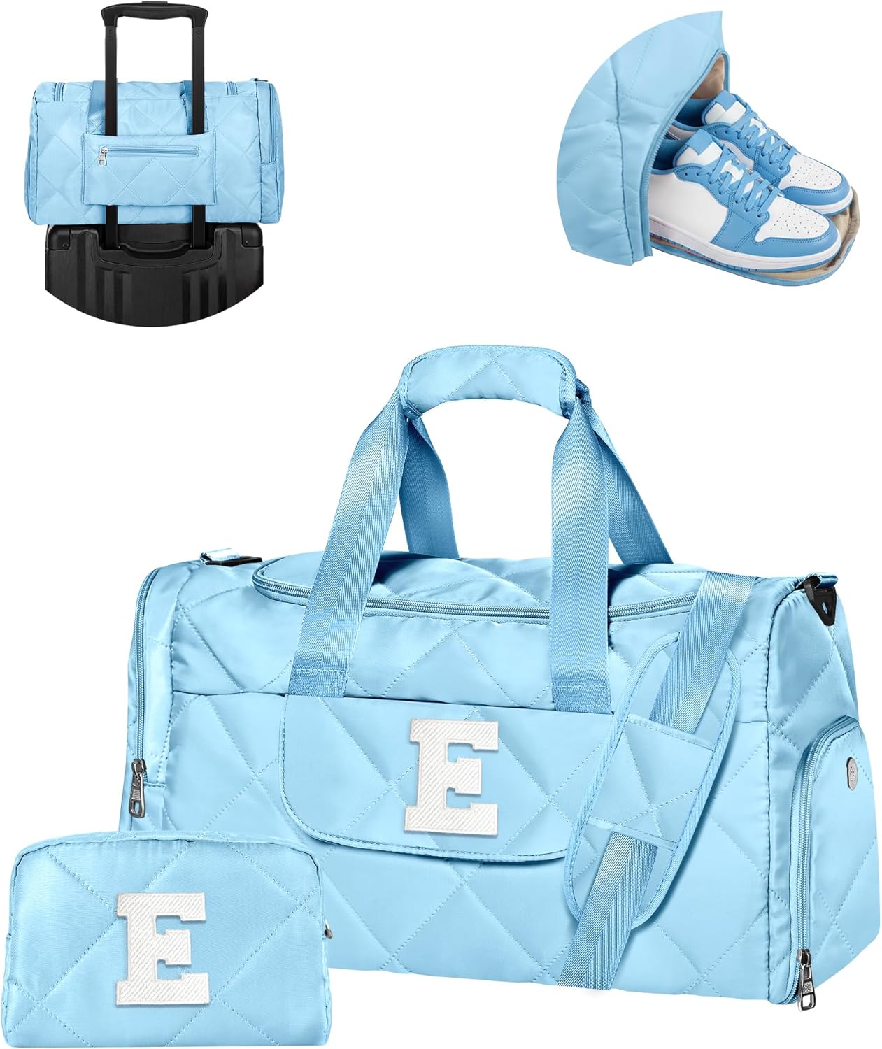 Dance Bag, Gifts for Girls, Monogram Duffle Bag for Travel, Overnight, Girls Trips Gifts Favors, Weekender Bag with Makeup Bag, Gift for Birthday, Valentines Day, Easter, Teenage Girl