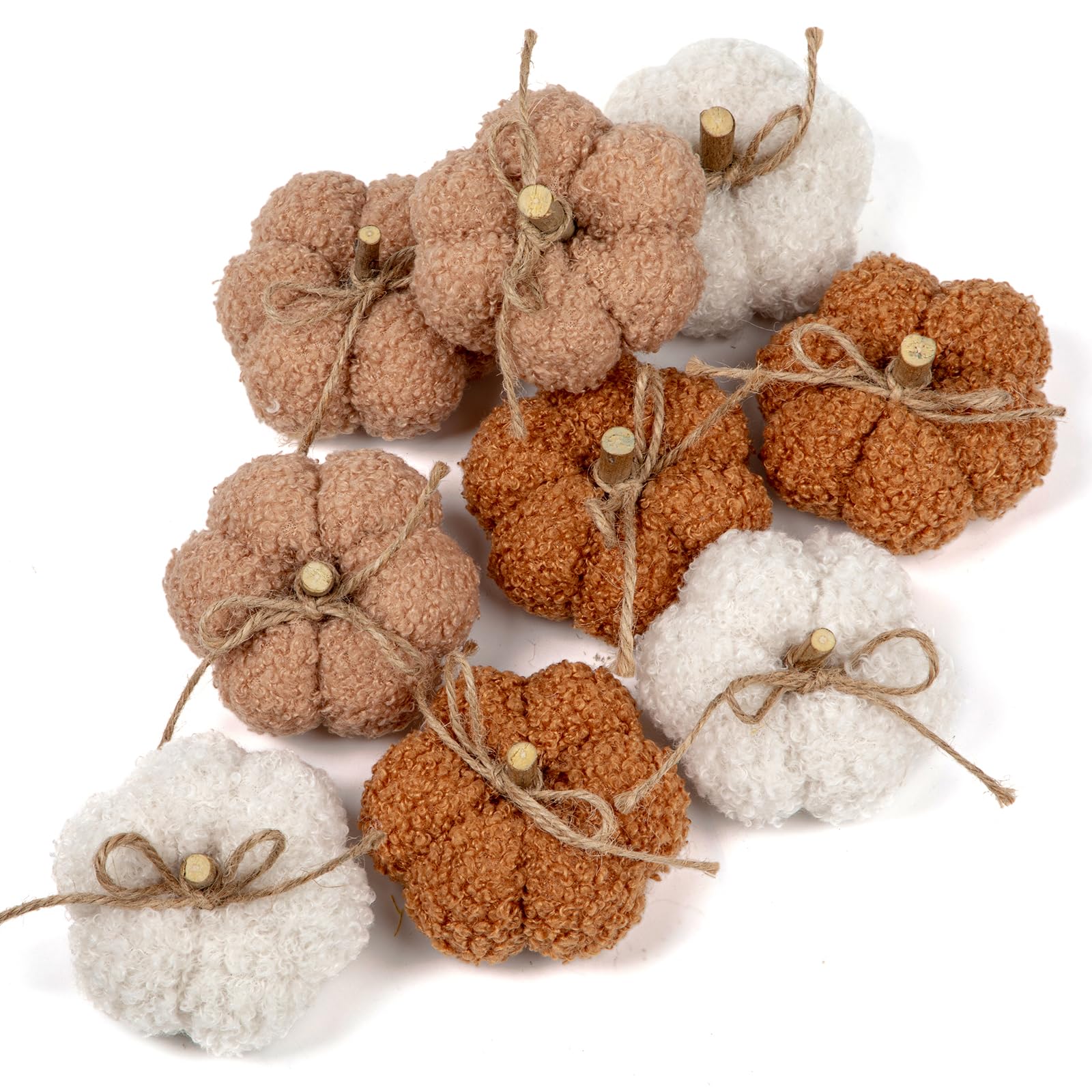 9er-Set Künstliche Samt-Kürbisse 8cm Künstlicher Kürbis für Herbstdeko | Tischdekorationen DIY-Herbstdekorationen, Herzstück für Herbsthochzeit, Herbst-Wohnkultur, Thanksgiving-Dekoration