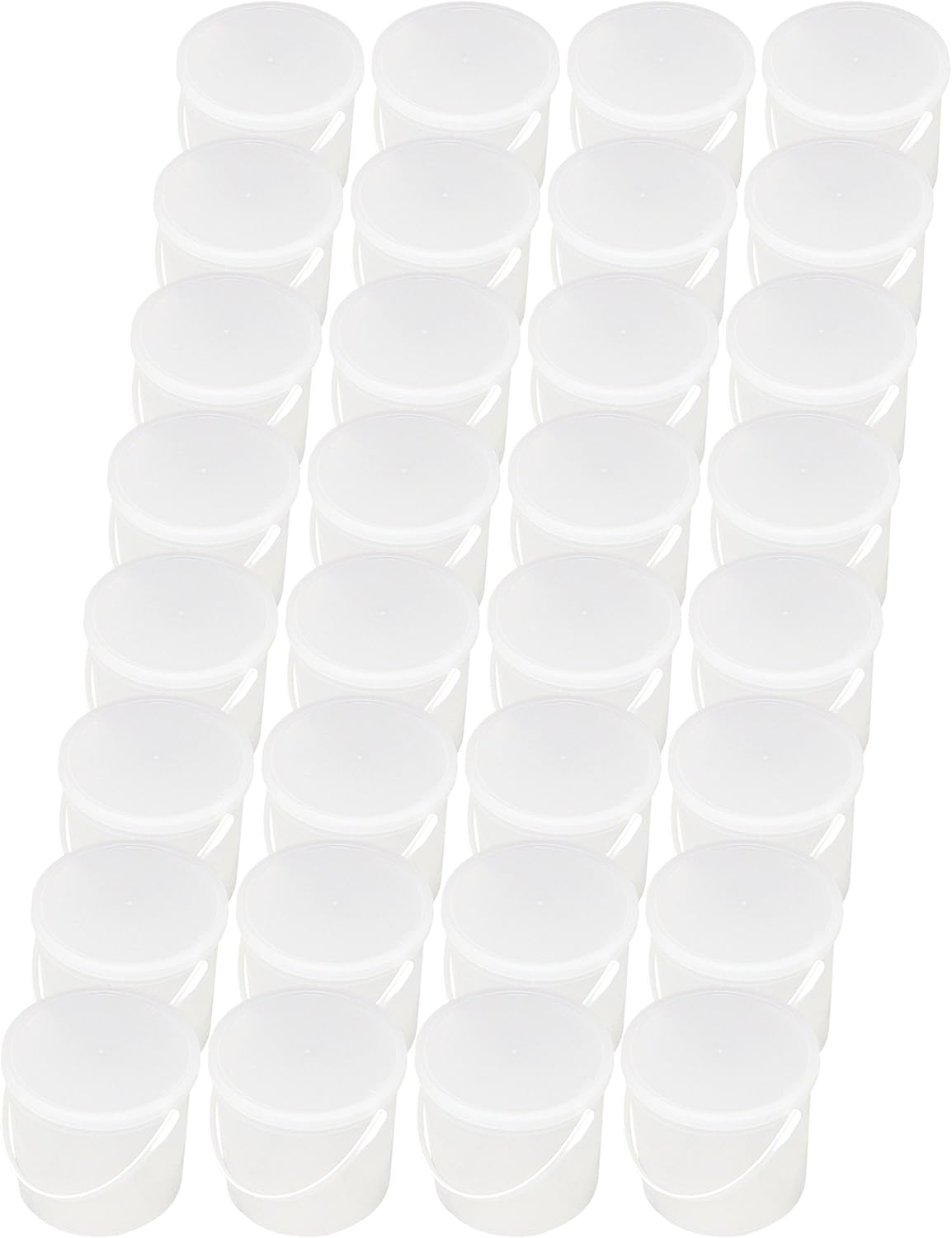 Poly Farm 64 oz SMALL Ice Cream Tub with Lid and Handle(32) - about 4-3/4" tall