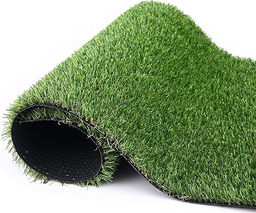 Alfombra de césped artificial, 2 x 5 pies (10 pies ) de altura del pelo de 0.787 in de altura para interiores y exteriores, sintética, realista,