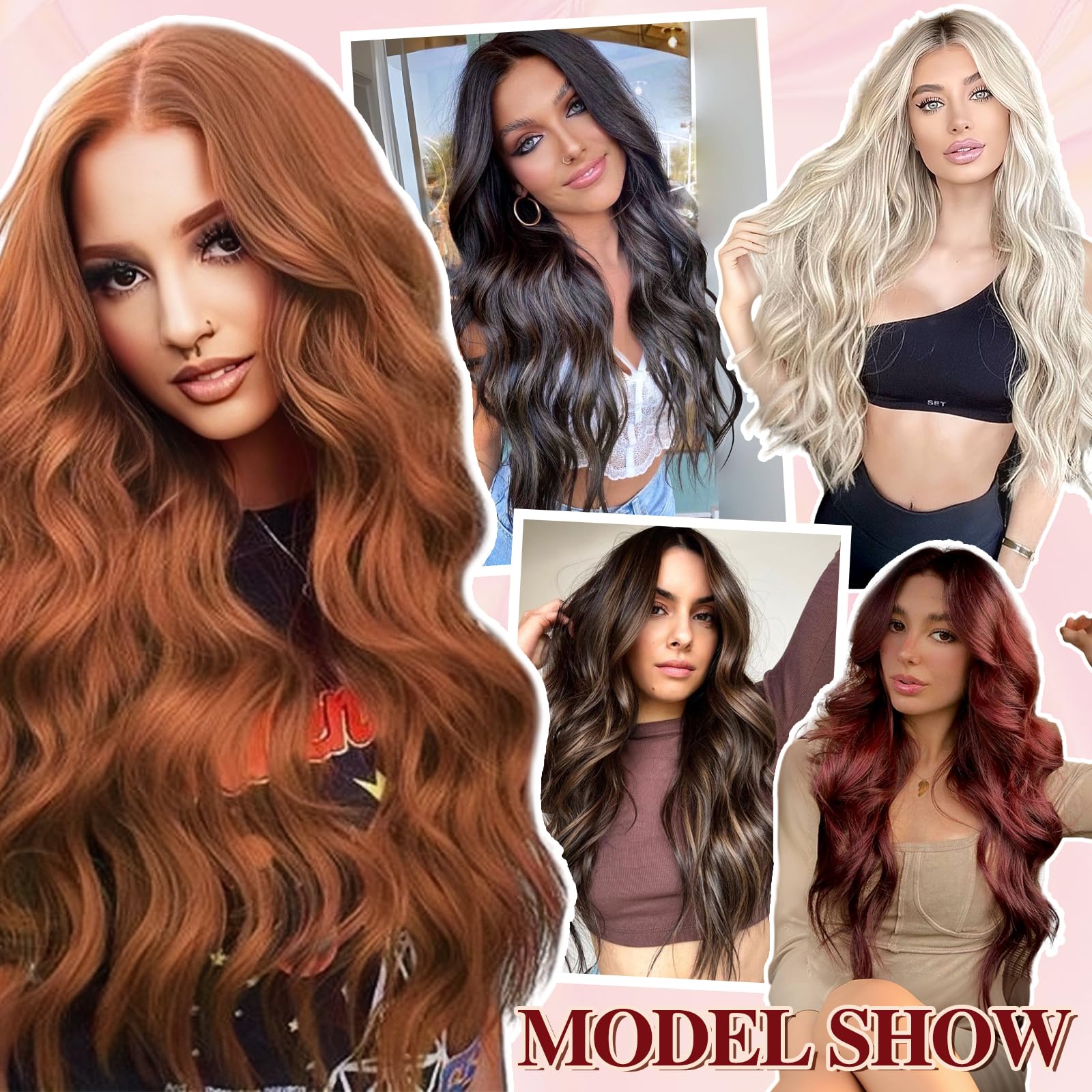Long Wavy Lace Front Wig Human Hair Heat Resistant Lightweight Full Wig lace front wigs human hair sold on Temu United States main image 3