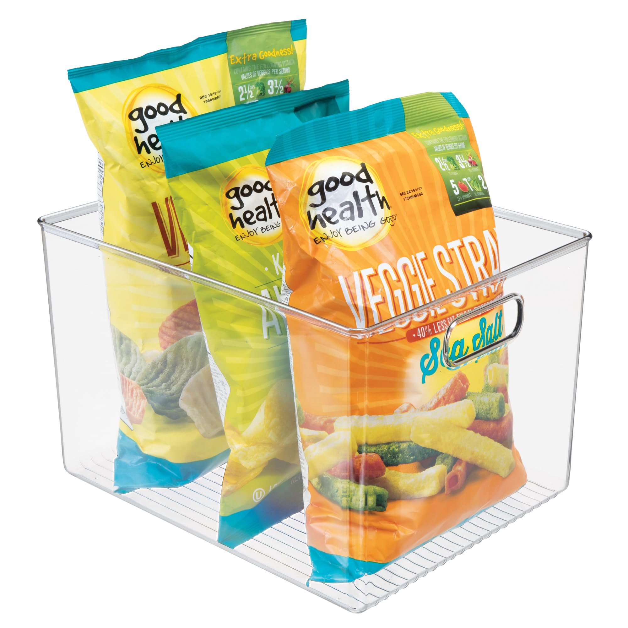 Photo 1 of Linus Multi-Purpose Storage Bin with Handles for Kitchen, Pantry, Cabinet, Nursery, Crafts - 12" x 10" x 8", Clear