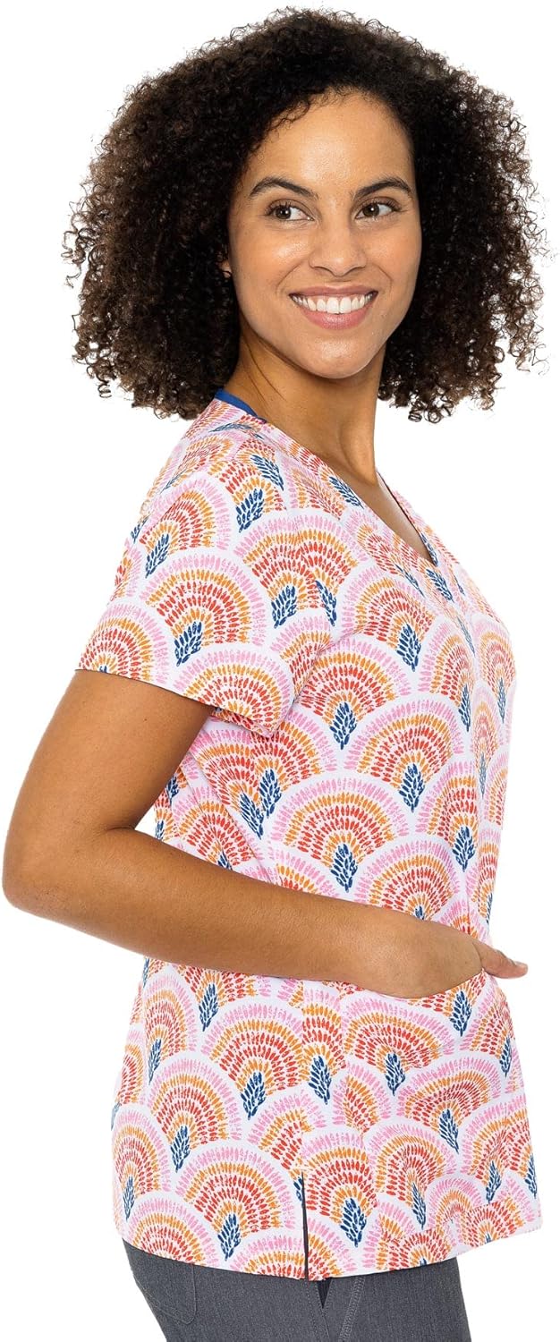 Med Couture Women's V-Neck Vicky Print Top: Clothing, Shoes & Jewelry