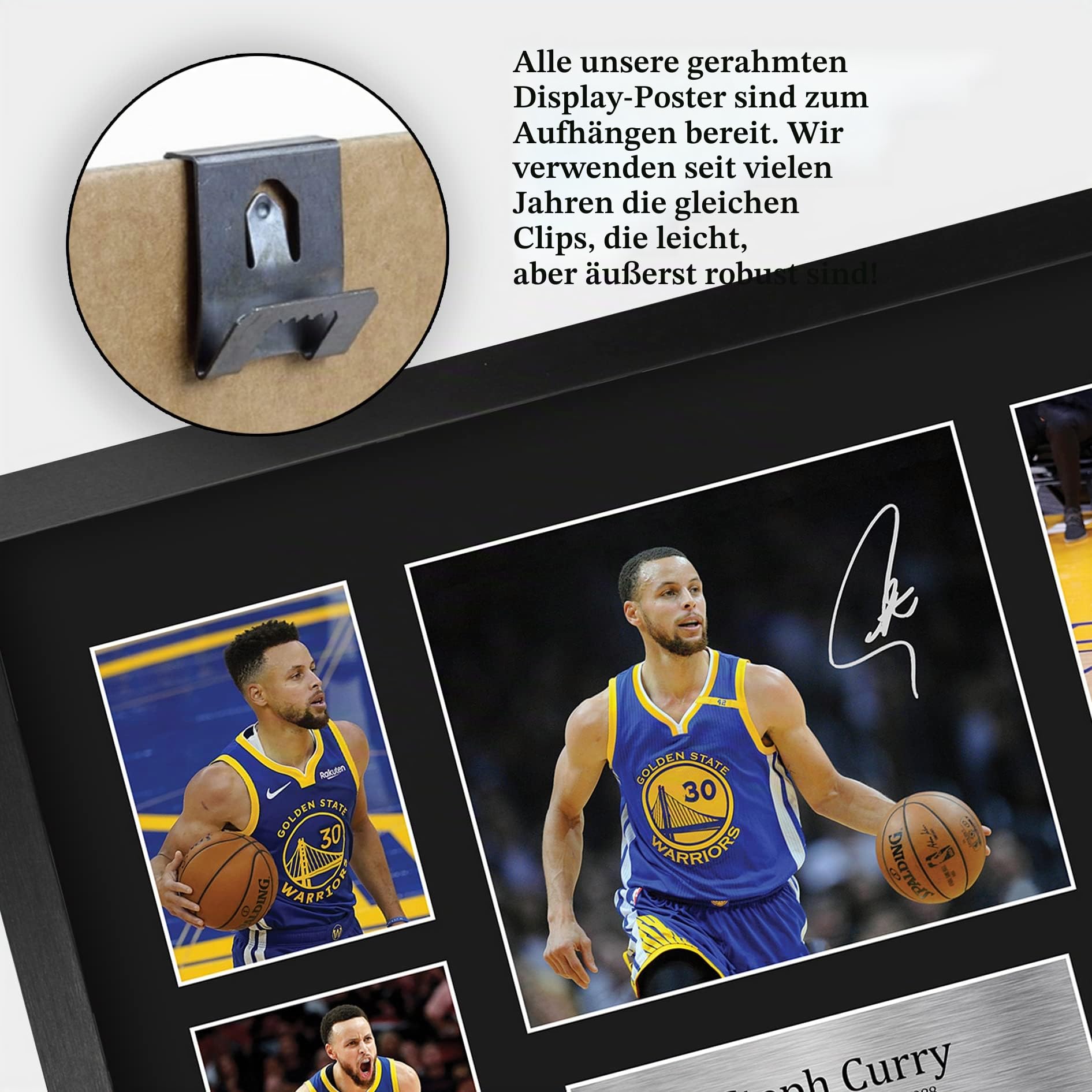 HWC Trading FR A3 Steph Curry Golden State Warriors Geschenke Gedruckt, Signiert Autogramm-Präsentation-Display Für Basketball-Erinnerungsstücke-Fans - A3 Eingerahmt
