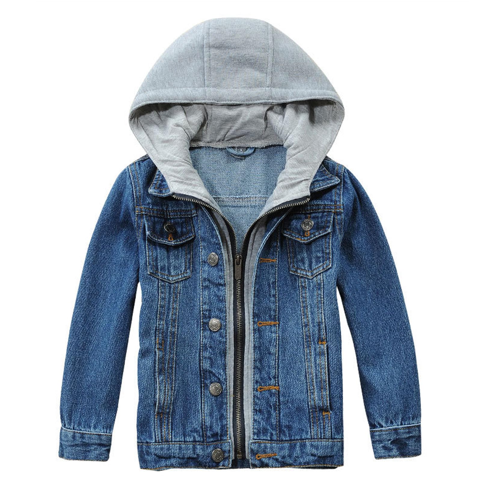 Strapazierfähige Jeansjacke für klassischer Trucker-Mantel für Jugendliche bequeme Oberbekleidung für Schule Freizeit Outdoor ideal für den Alltag im Frühling
