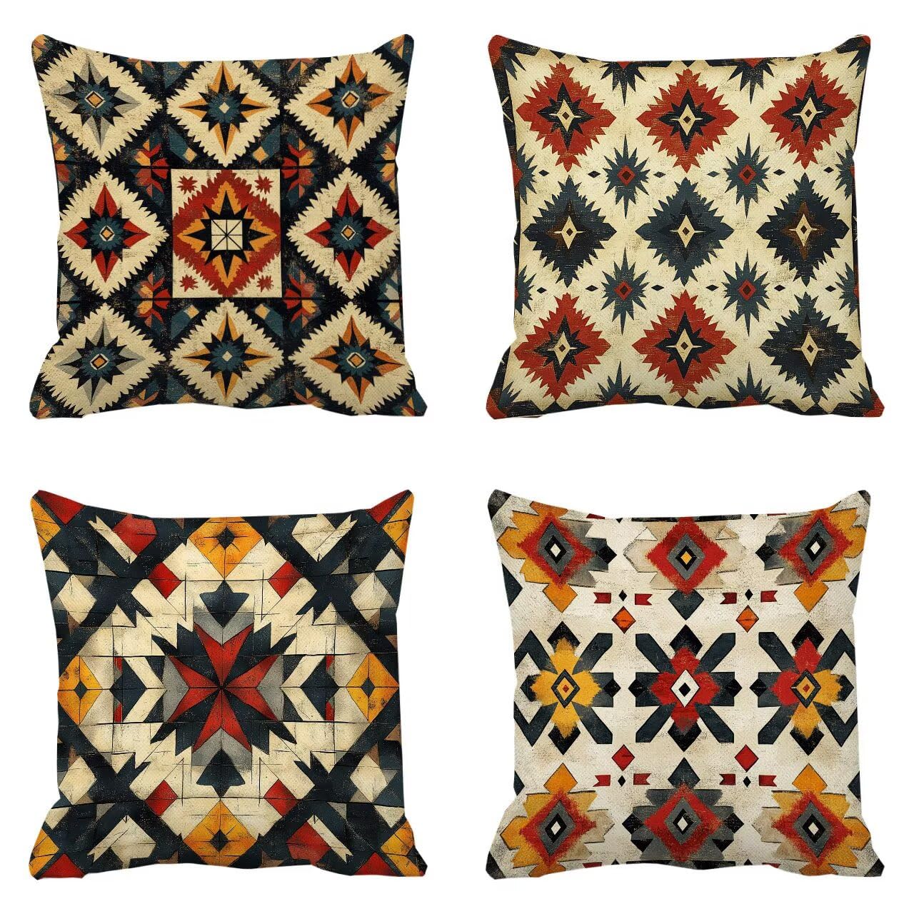 Housse canapé souvenir rouge bohême 35x35 pour rénover vos vieux coussins