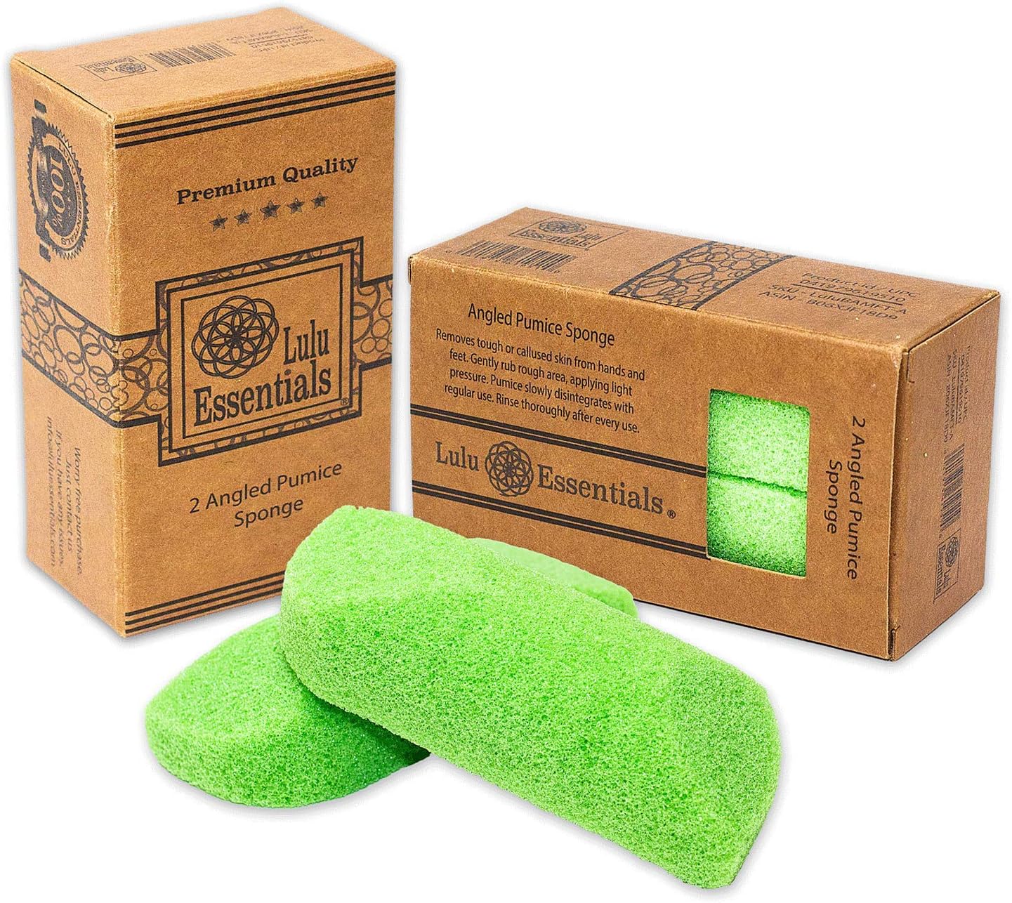 Premium Callus Remover (2 Pack) Foot Scrub Pumice Pedicure Stone Sponge Tool for Exfoliating Dead Skin, and Dry, Cracked Heels ~ Individually Wrapped Sponges