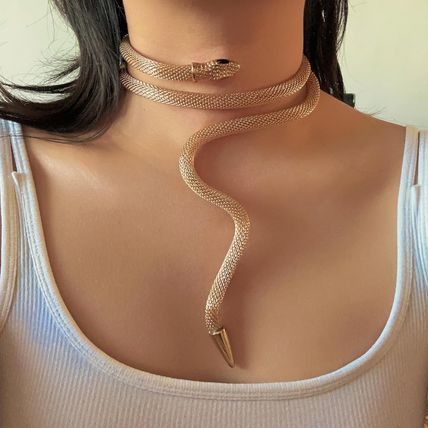 LAKIYOYO Bendable Snake Bracelet for Women Adjustable Punk Snake Choker - Flexible Multi-Purpose Medusa Necklace Hollween Jewelry - Image 2