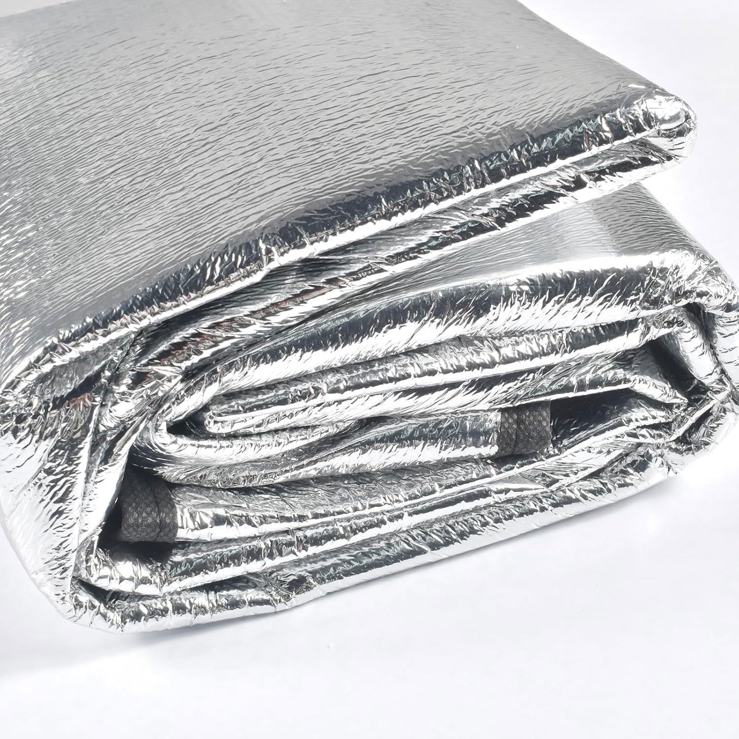 Mata kempingowa aluminiowa, Mata kempingowa z folii aluminiowej, izolacja 7 mm, składana 0,9-3x2 m