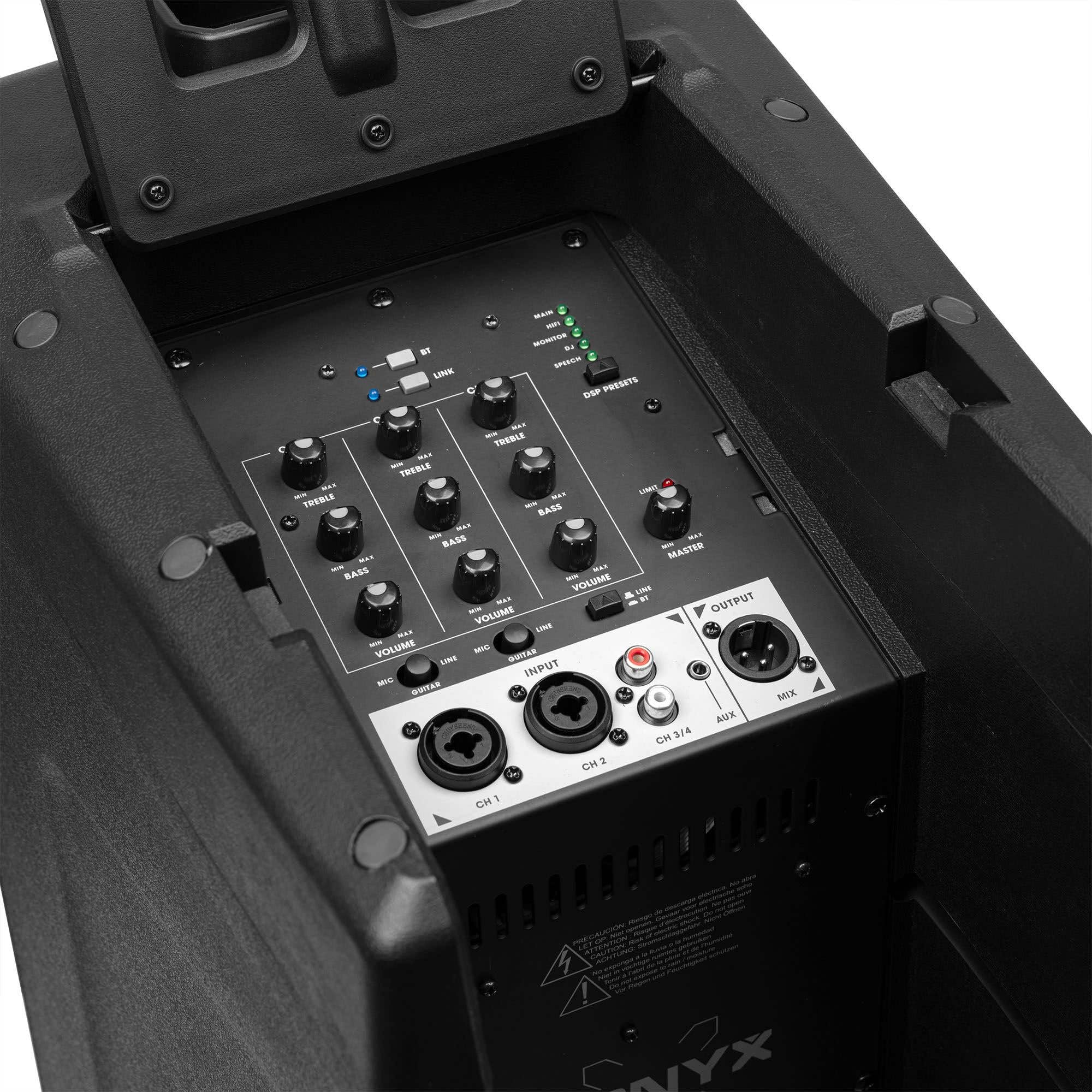 VONYX Pack Système Sono Colonne Active VX820-800 Watts, Bluetooth, DSP, 4 Canaux, Subwoofer 8", 6X Tweeters 2.5", Entrées Combo, Stéréo TWS, Une Sono Idéal pour la Maison et Les Petits DJs