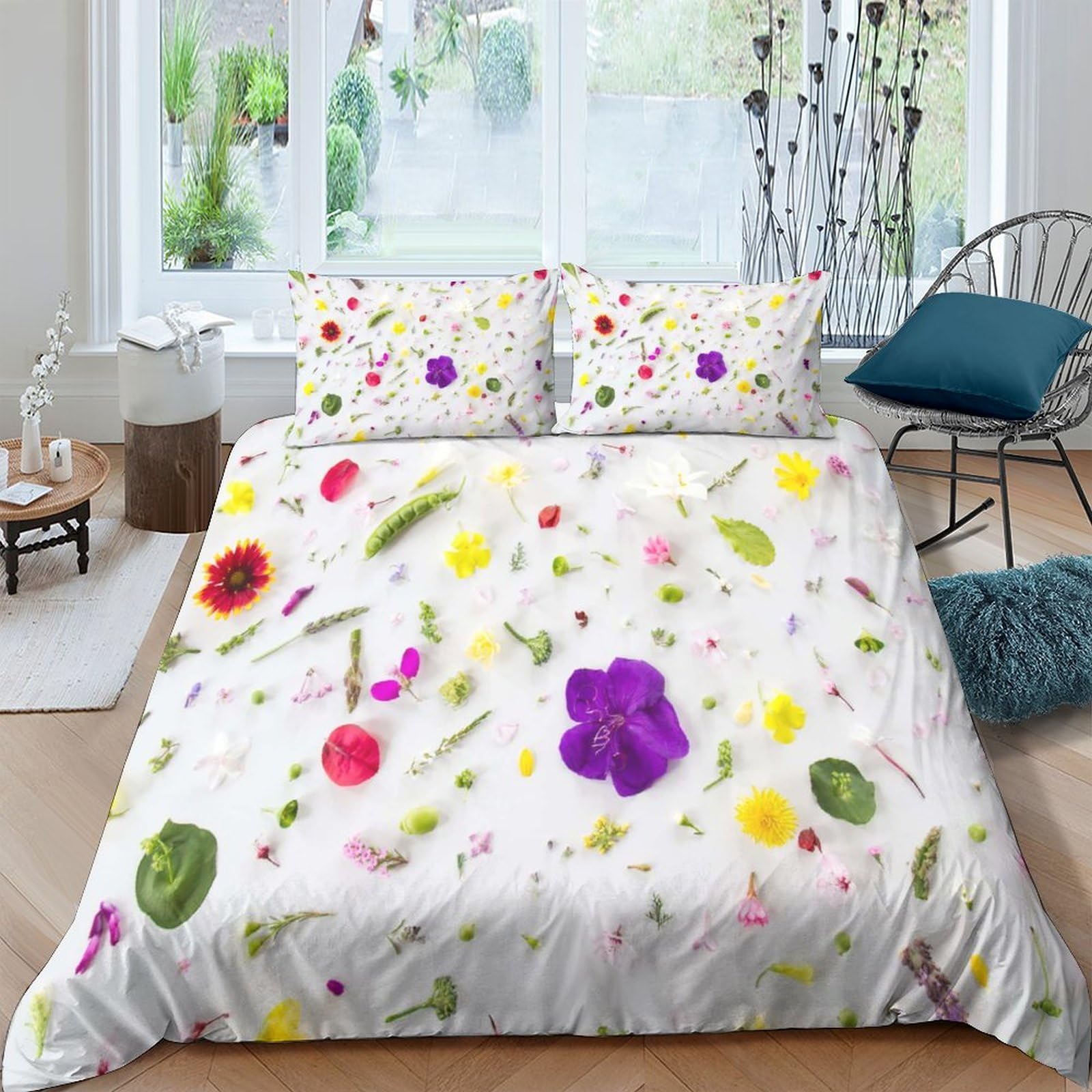 Parure de lit fleurie fraîcheur pour transformer la chambre des filles avec une couette king 3D