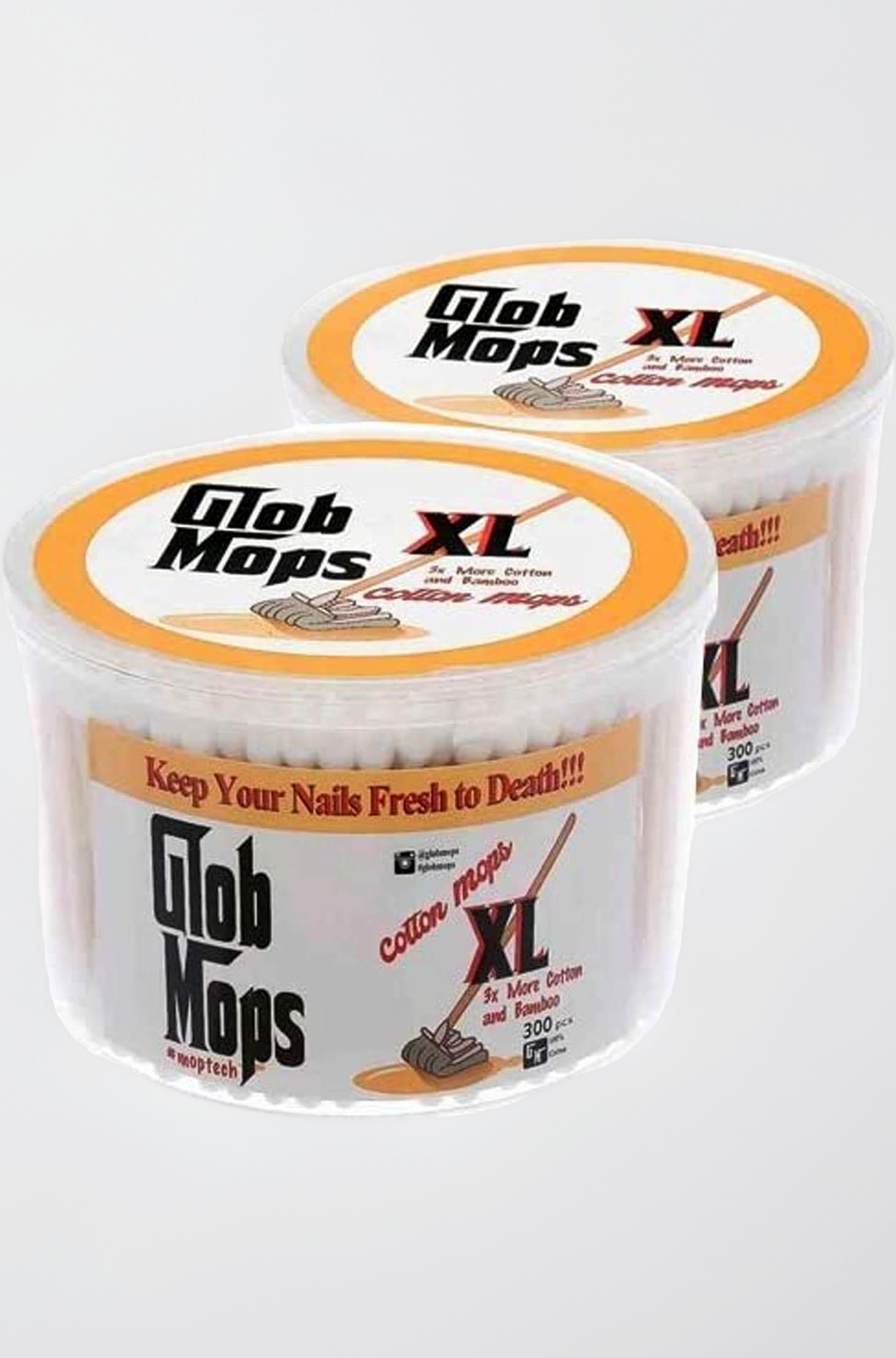 Bundle Bosses Glob Mops Xl Cotton Swabs 2-Pack Bundle | Extra Absorbent | Eco-Friendly | 600 Total Mops