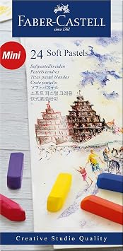 Faber-Castell Creative Studio Mini Toz Pastel Boya, 24 Renk, Yarım Boy, Yüksek Pigment, Parlak Renkler, Fiksatif Uyumlu, Tebeşir Bazlı Soft Pastel