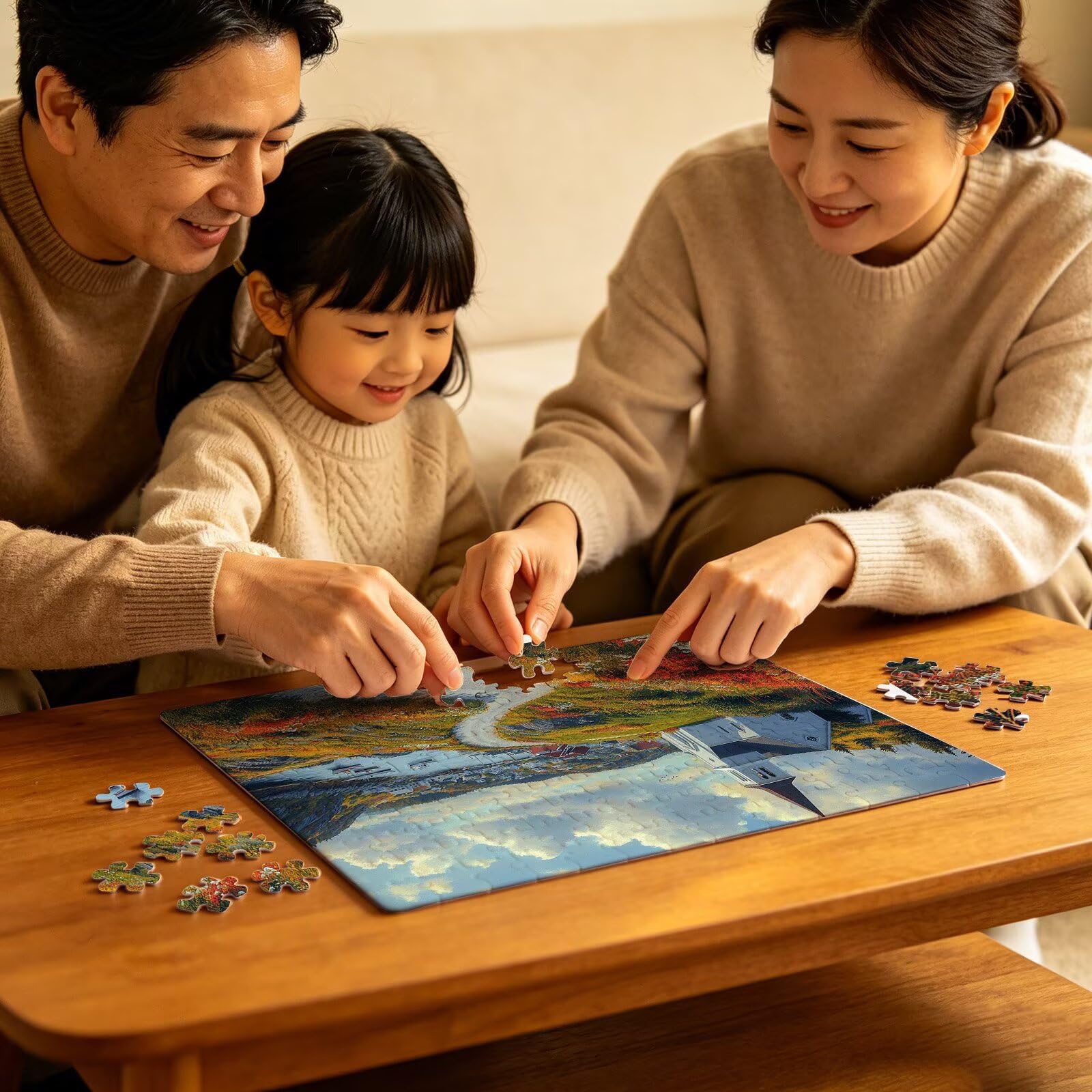 Puzzle 5000 Teile, Puzzle 5000 Teile Erwachsene Häuser Kleiner Pfad Muster, Holzpuzzle DIY Set Erwachsene, Dickes Material & Perfekte Verzahnung, Reflexionsfreie Oberfläche, Puzzlespiele W3H-845