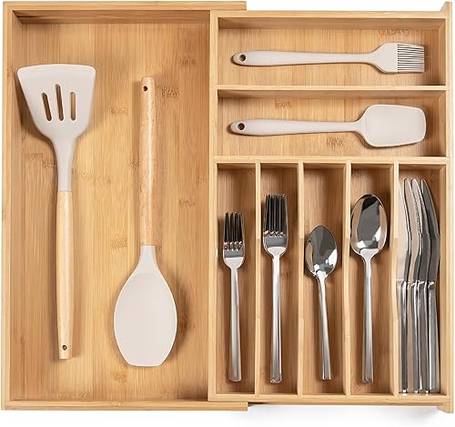 KitchenEdge Organizador de cubiertos, cubiertos y utensilios de primera calidad para cajones de cocina, apto para alimentos, grado contractual,