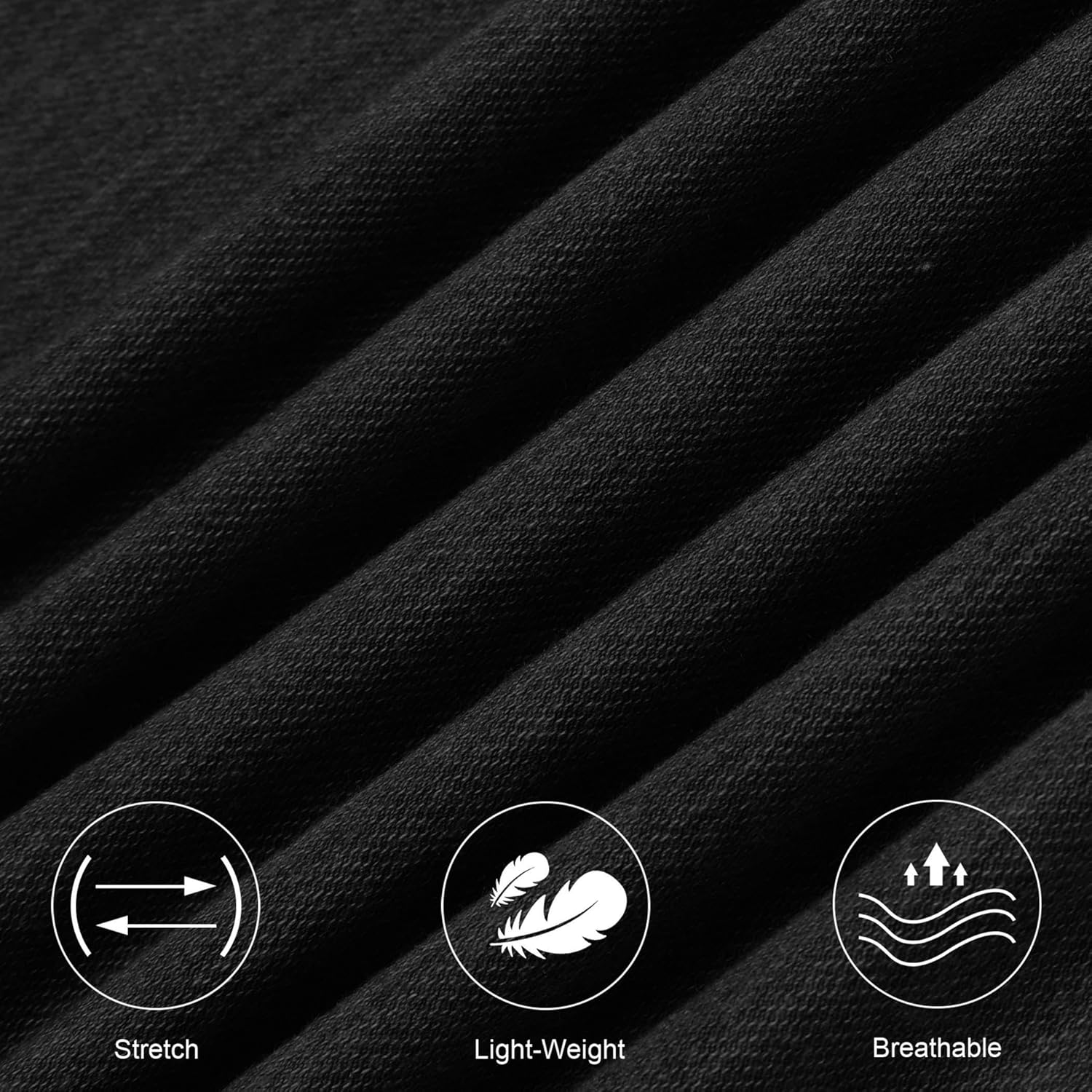 PINSPARK Men's Long Sleeve Shirts Crew Neck T-Shirt Casual Pullover Tees Soft Stretch Basic Tee Shirt with Zipper Pocket - Image 6