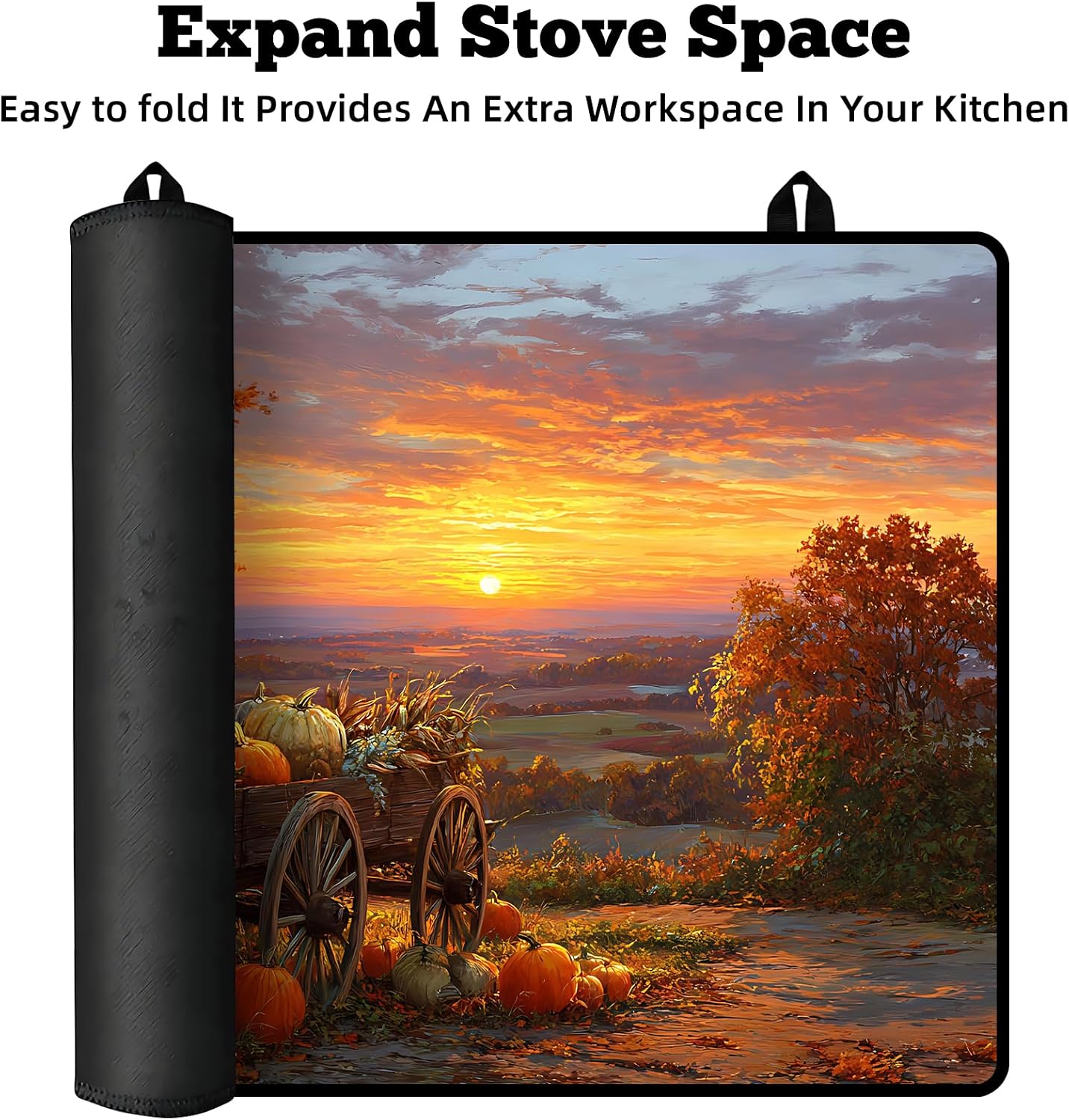 Multi-Design Stove Cover for Glass/Electric Stoves - 3-in-1 Heat-Resistant Protector Mat, Non-Slip Drying Rack 28"x20"