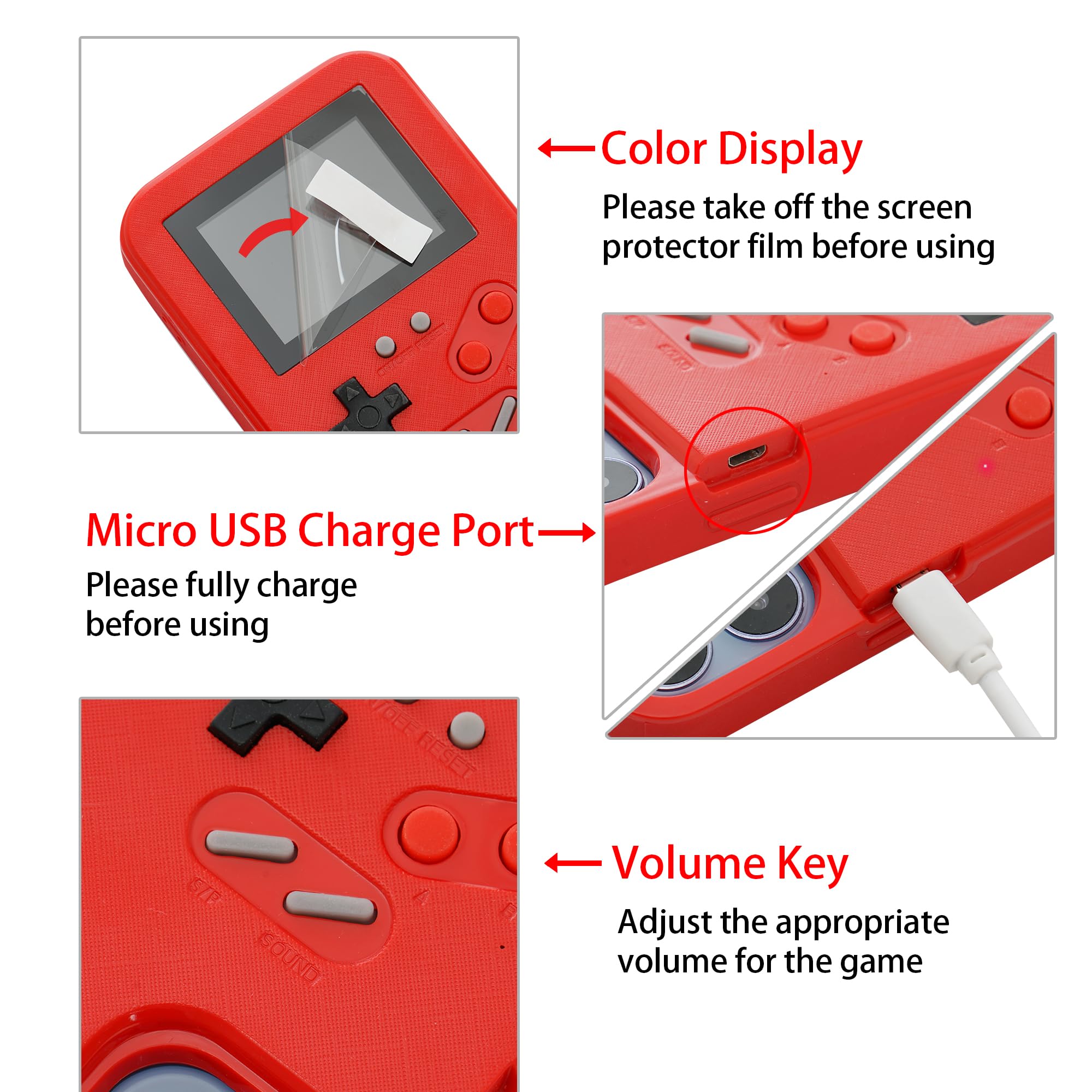 Gameboy – Coque pour iPhone 15 Pro Max uniquement, rétro à 168 jeux classiques, jeux vidéo en couleur, anti-rayures et antichoc pour iPhone WeLohas