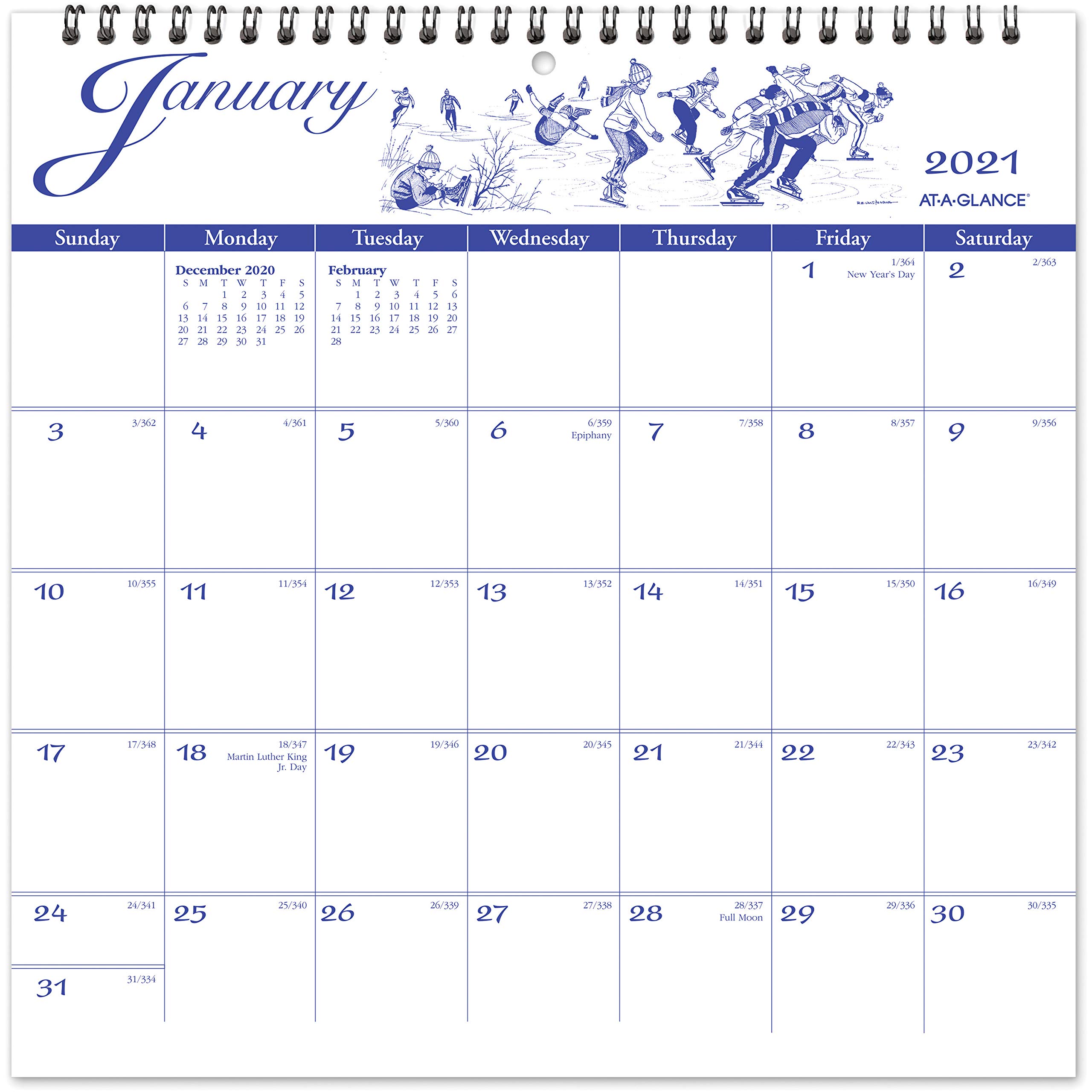 AT-A-GLANCE calendario de pared mensual ilustradores (aagg100017)
