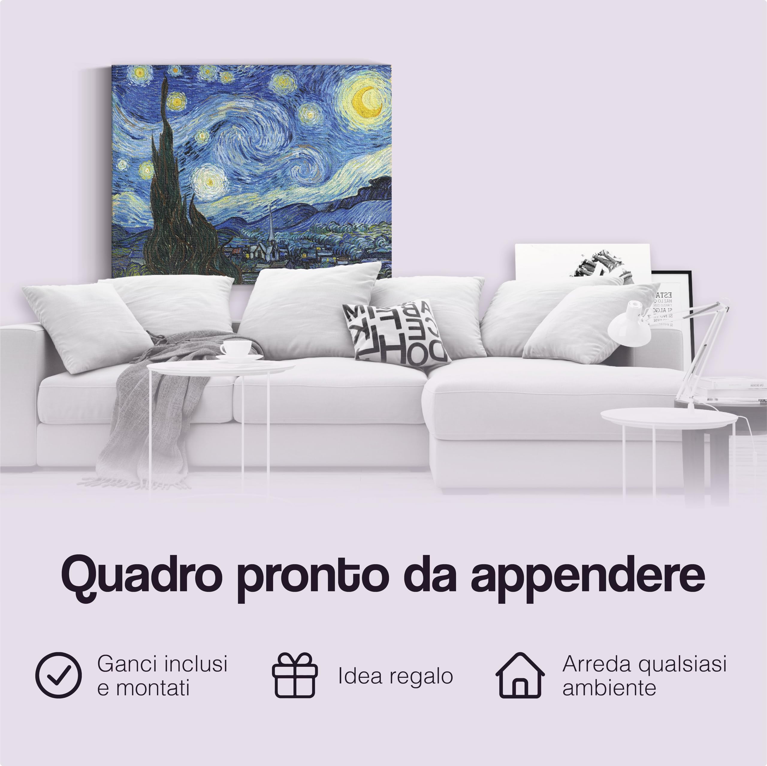 Artenor Quadro Accenti in Rosso Istante Cinematografico, 100 x 100 cm - Made in Italy, Quadri Moderni Soggiorno, Camera da Letto, Cucina, Poster da Parete, Decorazioni Casa