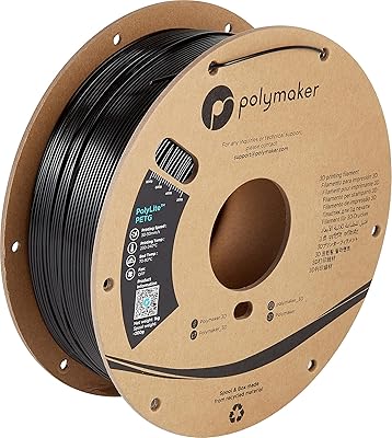 21 – Polymaker PETG Filament 2.85mm 1kg Black 3D Printer Filament, PolyLite PETG 3D Printing Filament 2.85mm, Dimensional Accuracy +/- 0.03mm, Pr…