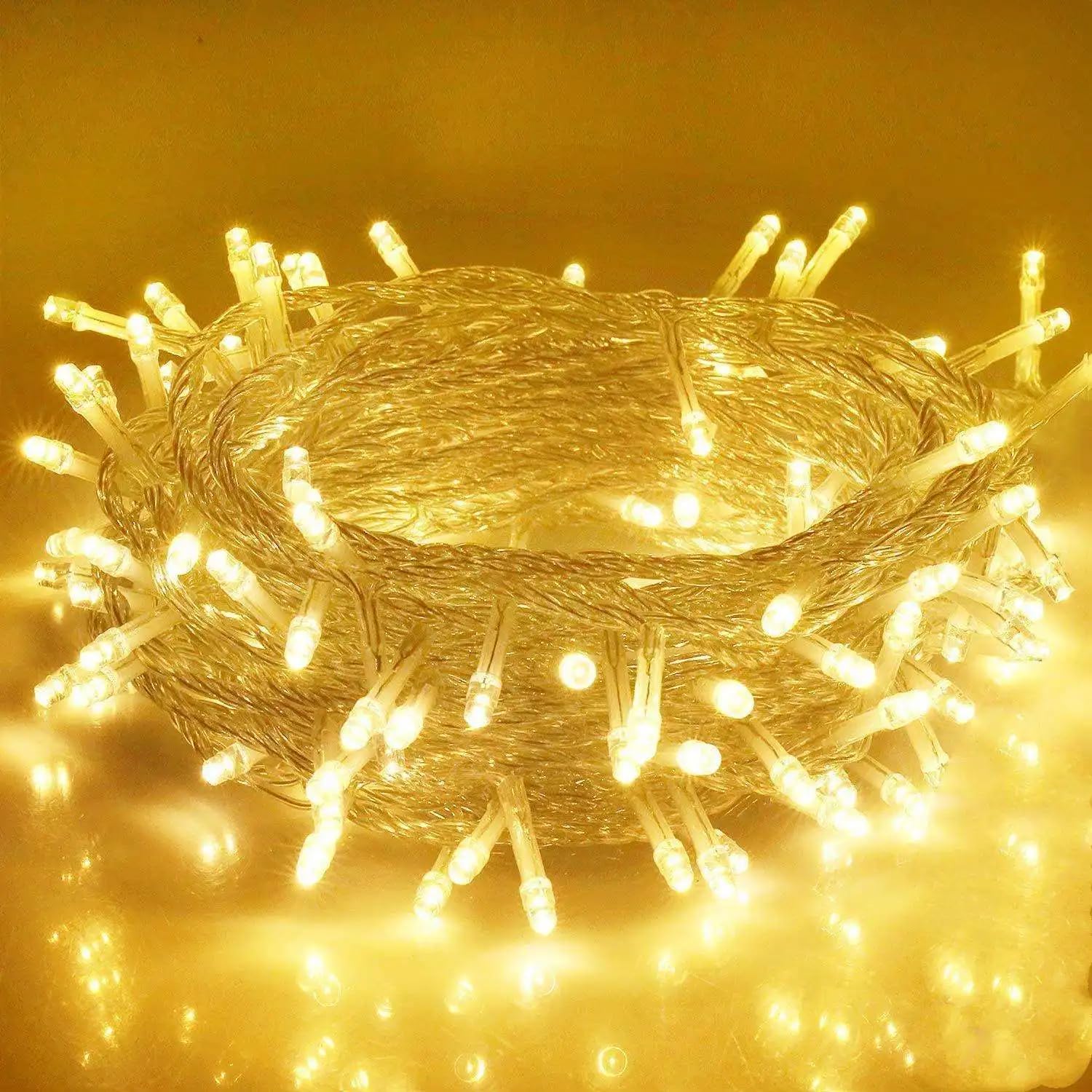 Decoration Light for New Year, 500 LED, 50 meter, Christmas Tree lights, Warm White Christmas String Lights for Bedroom, Christmas Tree, Home Indoor Outdoor Garden Party Decor - 5 strong wire - White