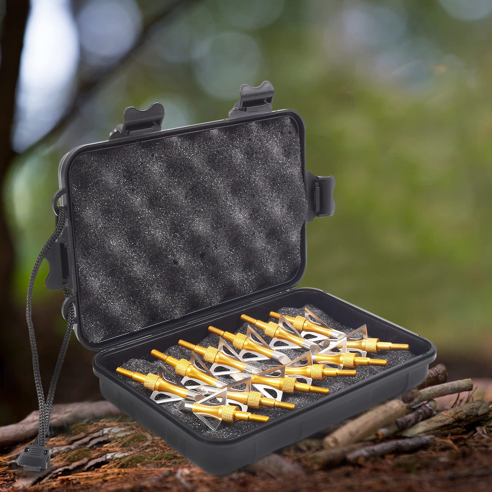NIKA ARCHERY 12pcs Punte di Freccia da 100 grani per frecce da Caccia con Balestra per Arco da tiro con L'Arco Adulti con Scatola di immagazzinaggio