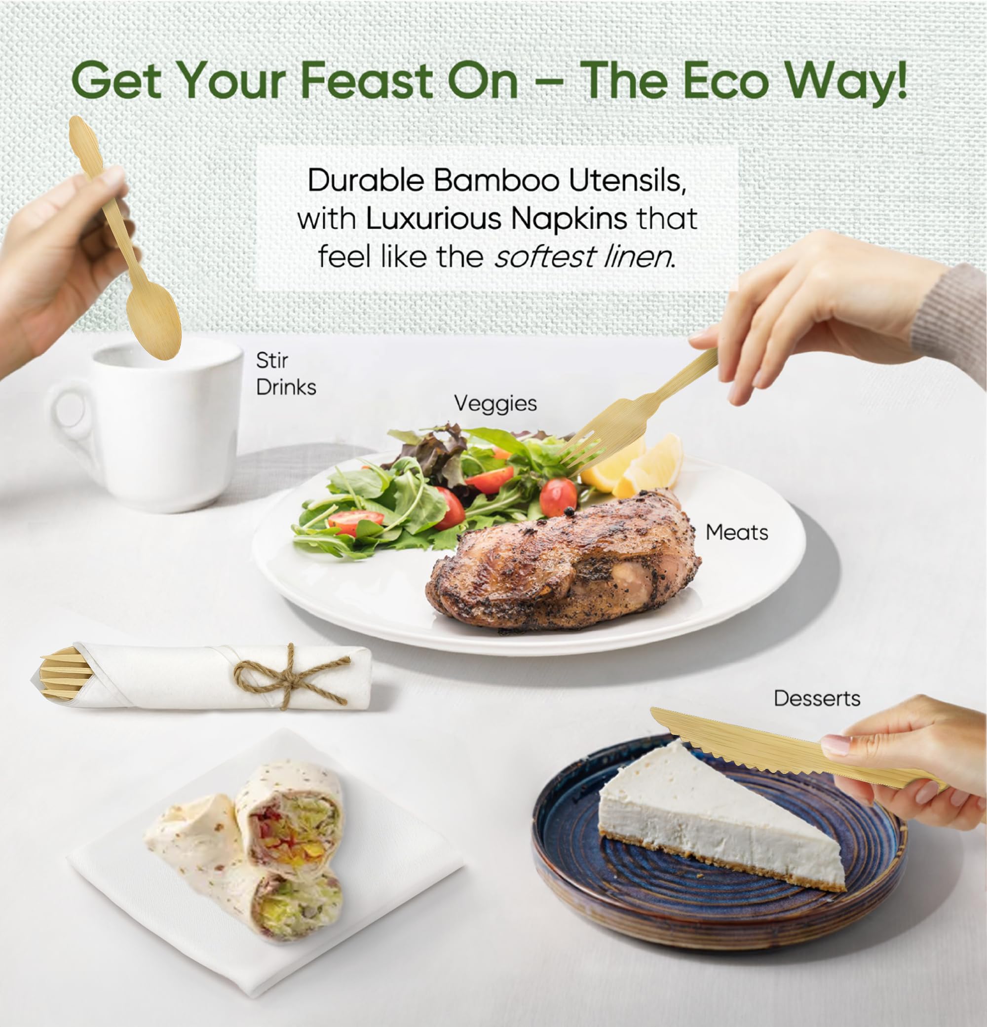 EcoPreps Bamboo Cutlery Set - Sustainable & Eco-Friendly -7