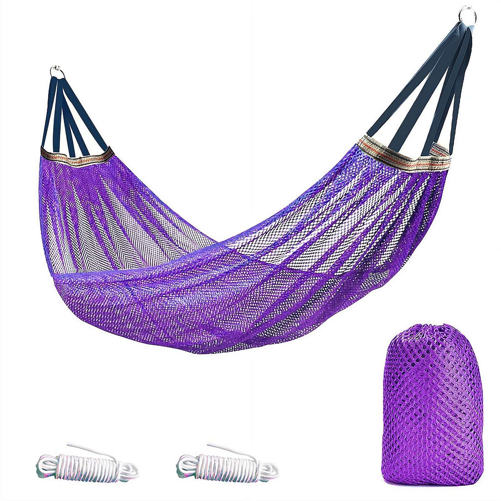 Outdoor Hammock, Super Soft and Breathable Nylon Mesh Hammock, 2025 New Portable Camping Hammocks, Hammock Swing with Straps and Storage Bags - Maximum Load of 650 LB