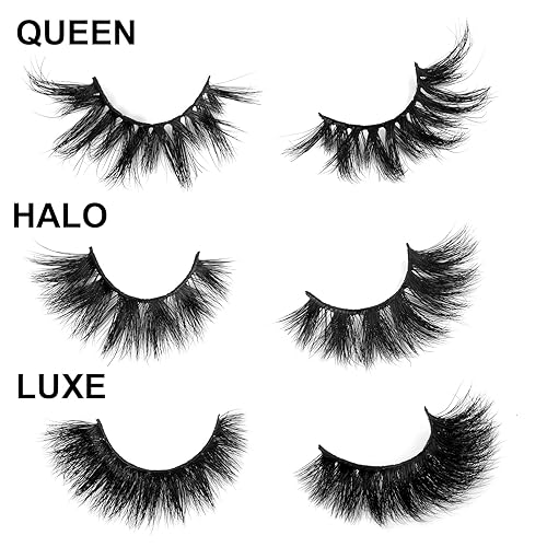 Miniatura 4 de Barbiely - Pestañas de visón de 0.78 pulgadas, pestañas de visón real 3D, 3 pares de pestañas postizas esponjosas y dramáticas, 100% hechas a mano,