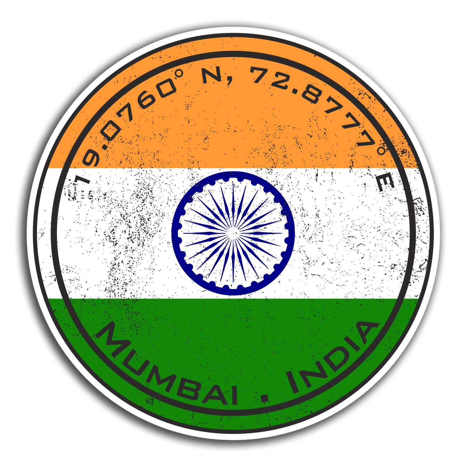 2 x 10cm Mumbai Flag Vinyl Stickers - Travel Sticker Laptop Luggage #23365 (10cm Wide)