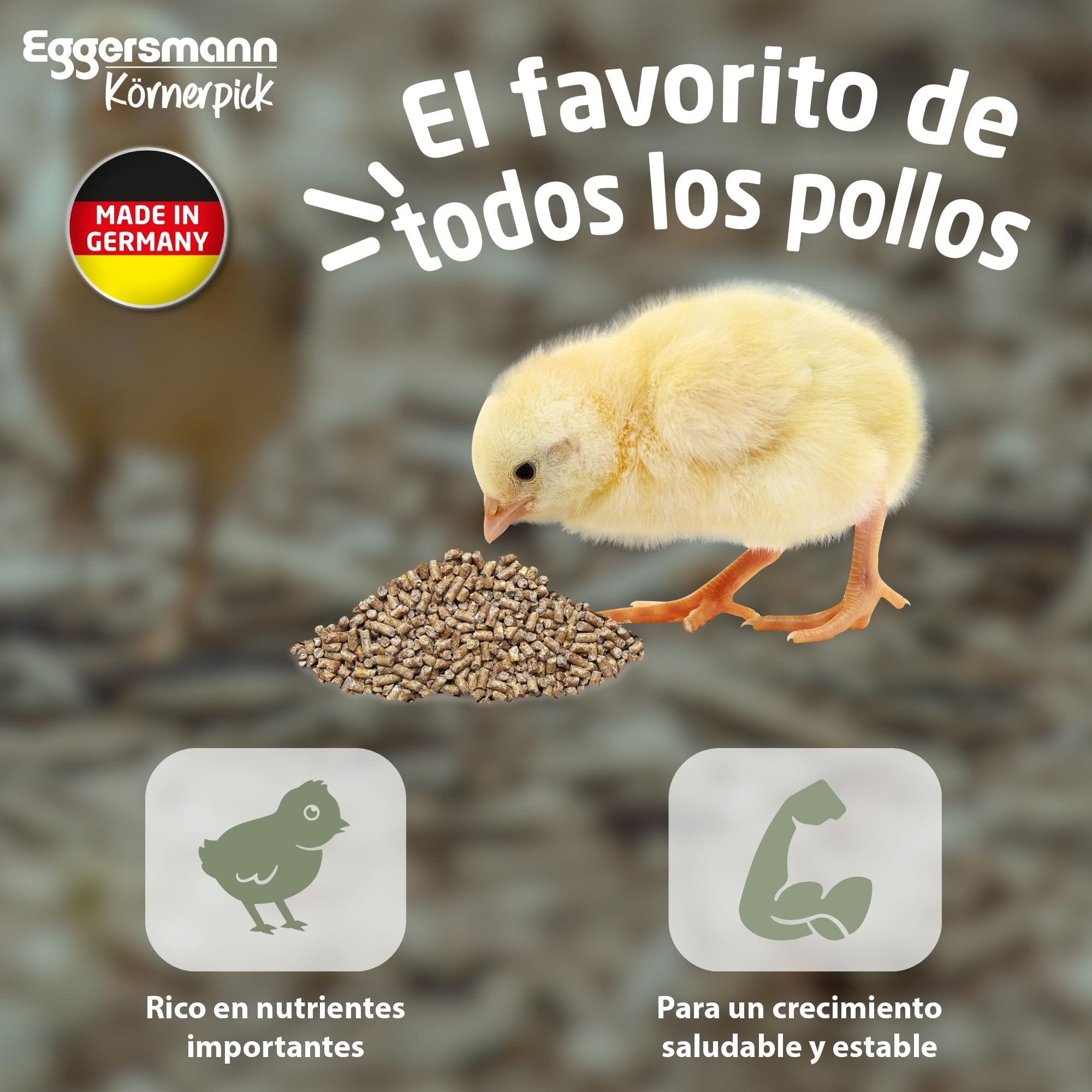 Eggersmann Körnerpick 25 kg de pellets de iniciación para Pollitos sin OGM - alimento para Pollitos - alimento Premium para Pollitos - pellets para Pollos, Gansos y Patos para cría | Sin OGM – Alimento para polluelos – Comida para pollos – Pellets para ga