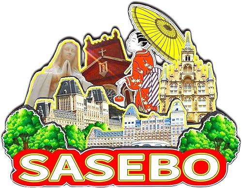 Sasebo - Imán de nevera japonés 3D clásico de madera para refrigerador monumento hecho a mano manualidades viaje recuerdo colección decoración -1691