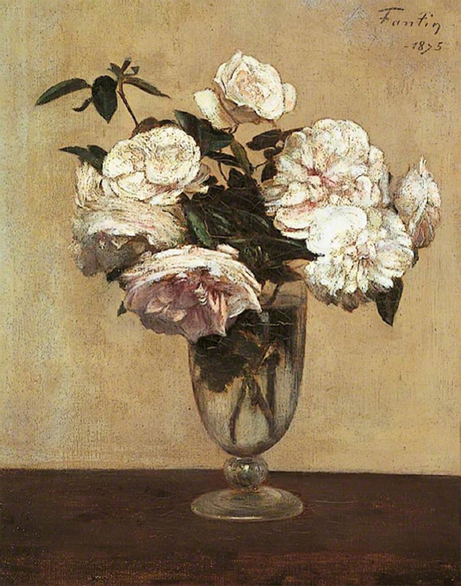 ARTXLXXBN Famous Prints Artwork Pictures Poster Painting Art Pink Roses by Henri Fantin-latour Artwork Landscape Pictures for Home Decor 60x90cm