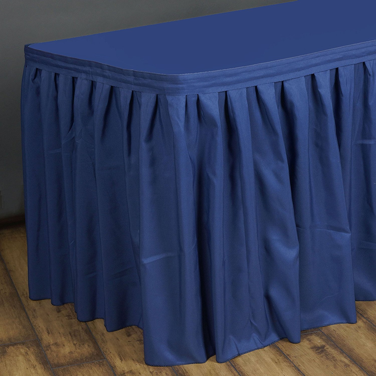 17 feet x 29-Inch Navy Blue Polyester Banquet Table Skirt Linens Wedding Party Events Decorations Kitchen Dining