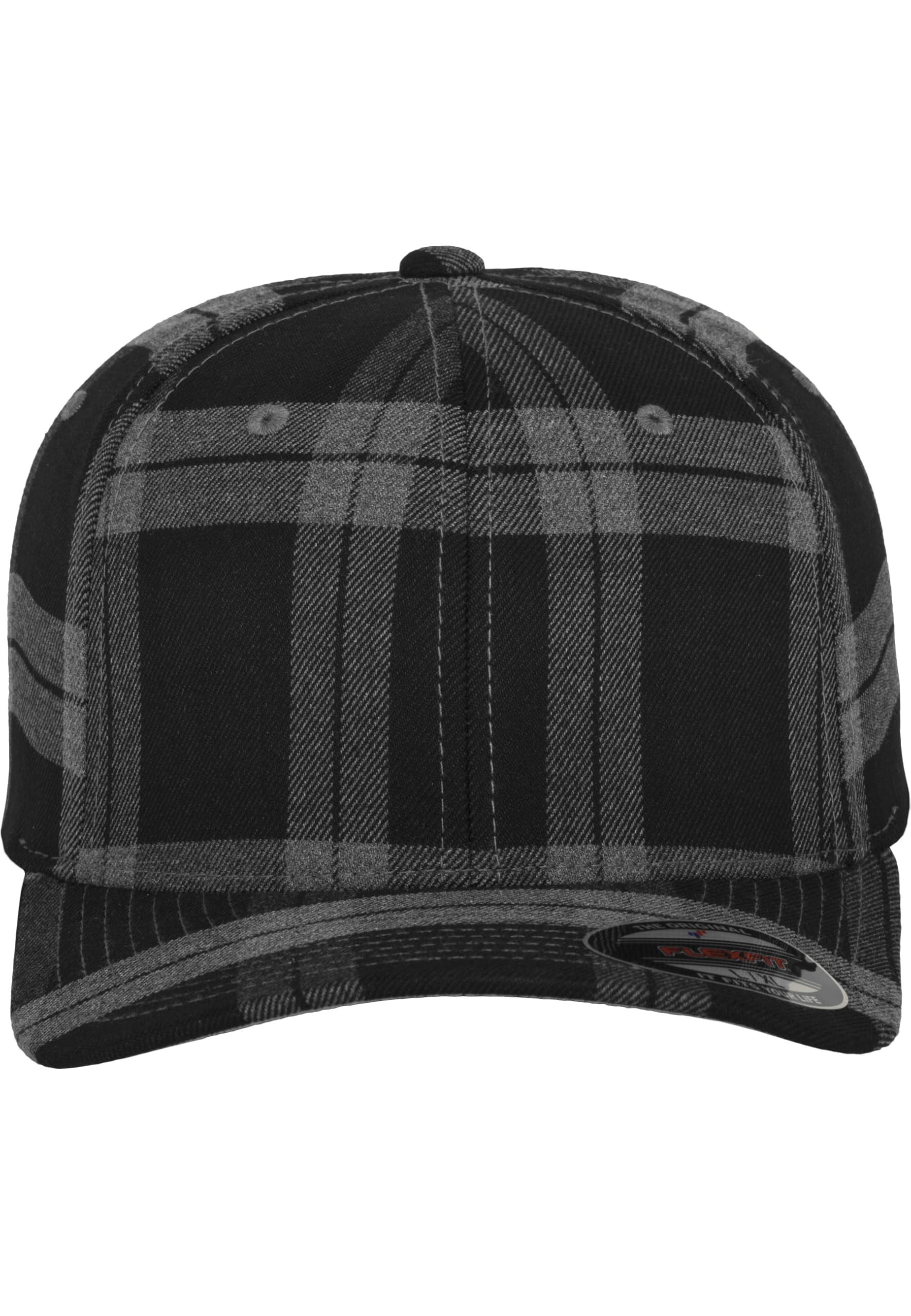 Flexfit Tartan Plaid Mützen, Blk/Gry, S/M