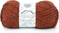 Vista 17 de Lion Brand Yarn Feels Like alpaca, hilo suave para tejer, borgoña, 1 paquete
