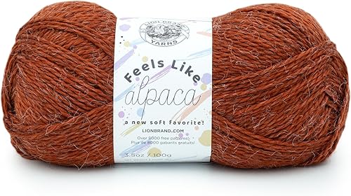 Miniatura 17 de Lion Brand Yarn Feels Like alpaca, hilo suave para tejer, borgoña, 1 paquete