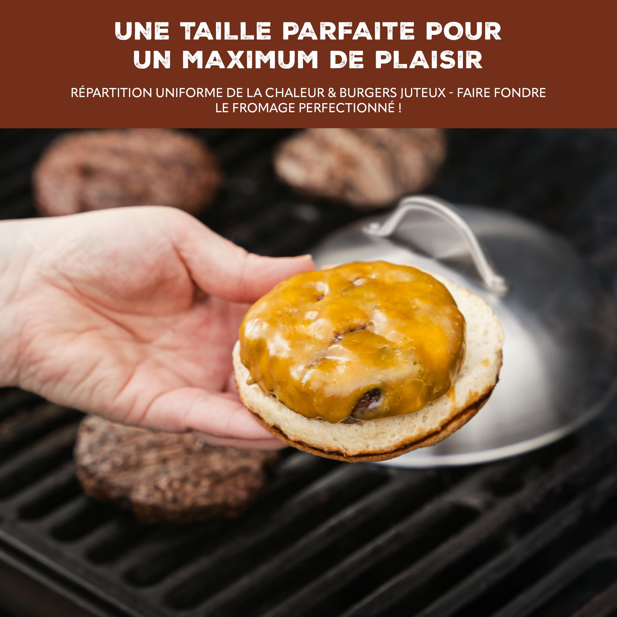 Bremermann Couvercle à hamburger 32 cm // Housse de barbecue cloche à fusion pour hamburger // En acier inoxydable