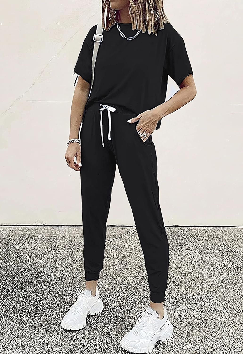 PRETTYGARDEN Women Summer Two Piece Outfits Striped Short Sleeve Pullover and Long Pants Tracksuit Travel Pajama Lounge Set - Image 3