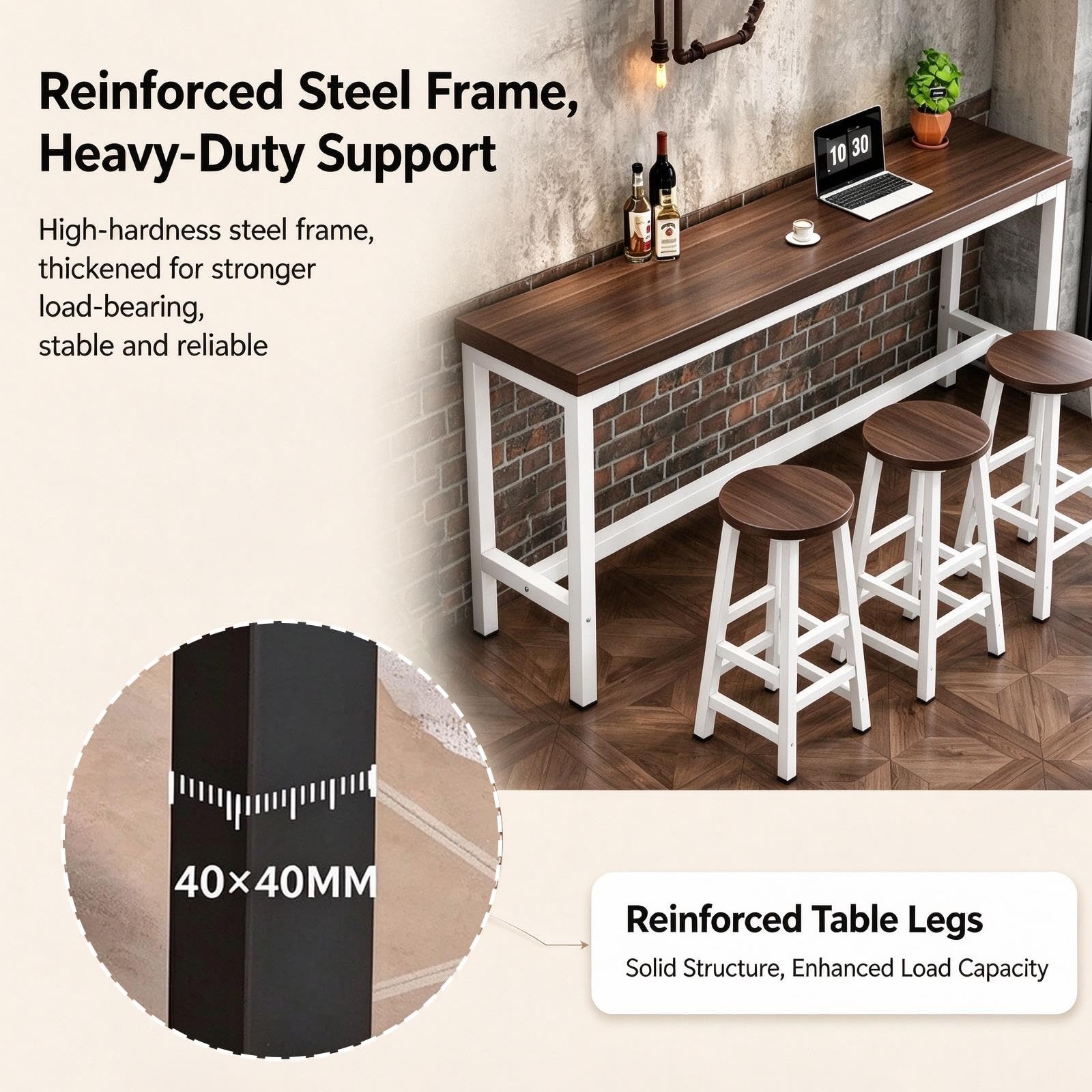 Mesa Alta Larga de Cocina Bar Rectangular Mesa Auxiliar Cocina Estrecha