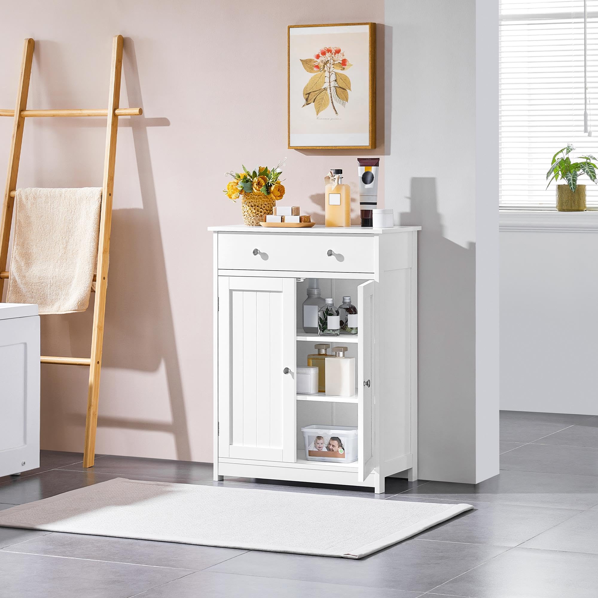 Amazon.com: Yaheetech Bathroom Storage Cabinet with 1 Drawer and 2