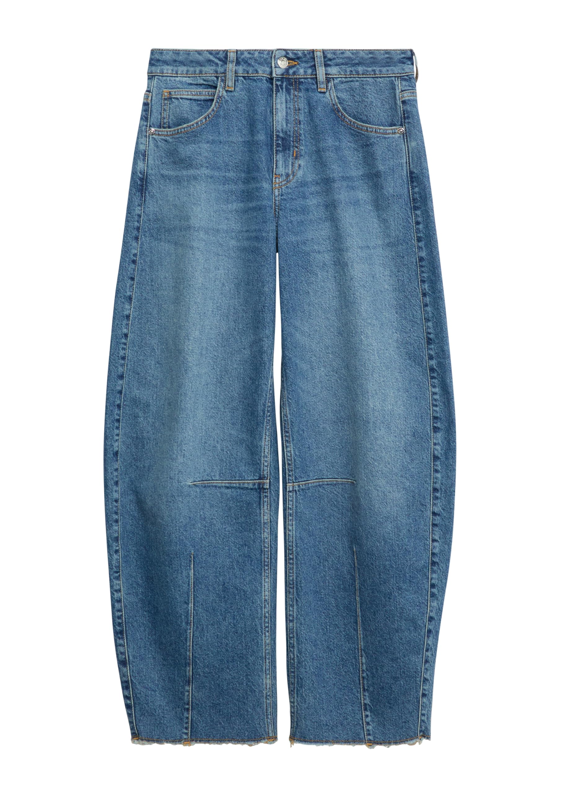 Comma Damen Jeans – Barrel Leg, Mid Rise, Waschung, 5-Pocket-Form
