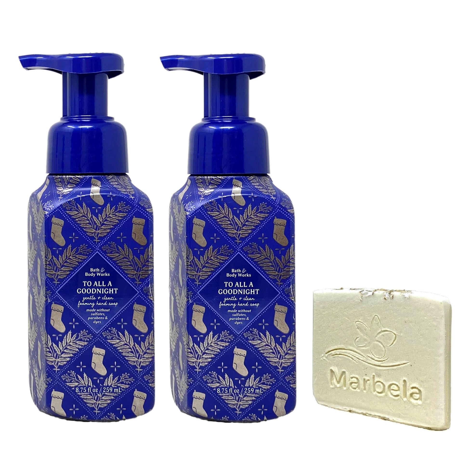 Bath & Body Works To All A Good Night 2 Pack Gentle & Clean Foaming Hand Soap Bundle with a Natural Oats Sample Soap