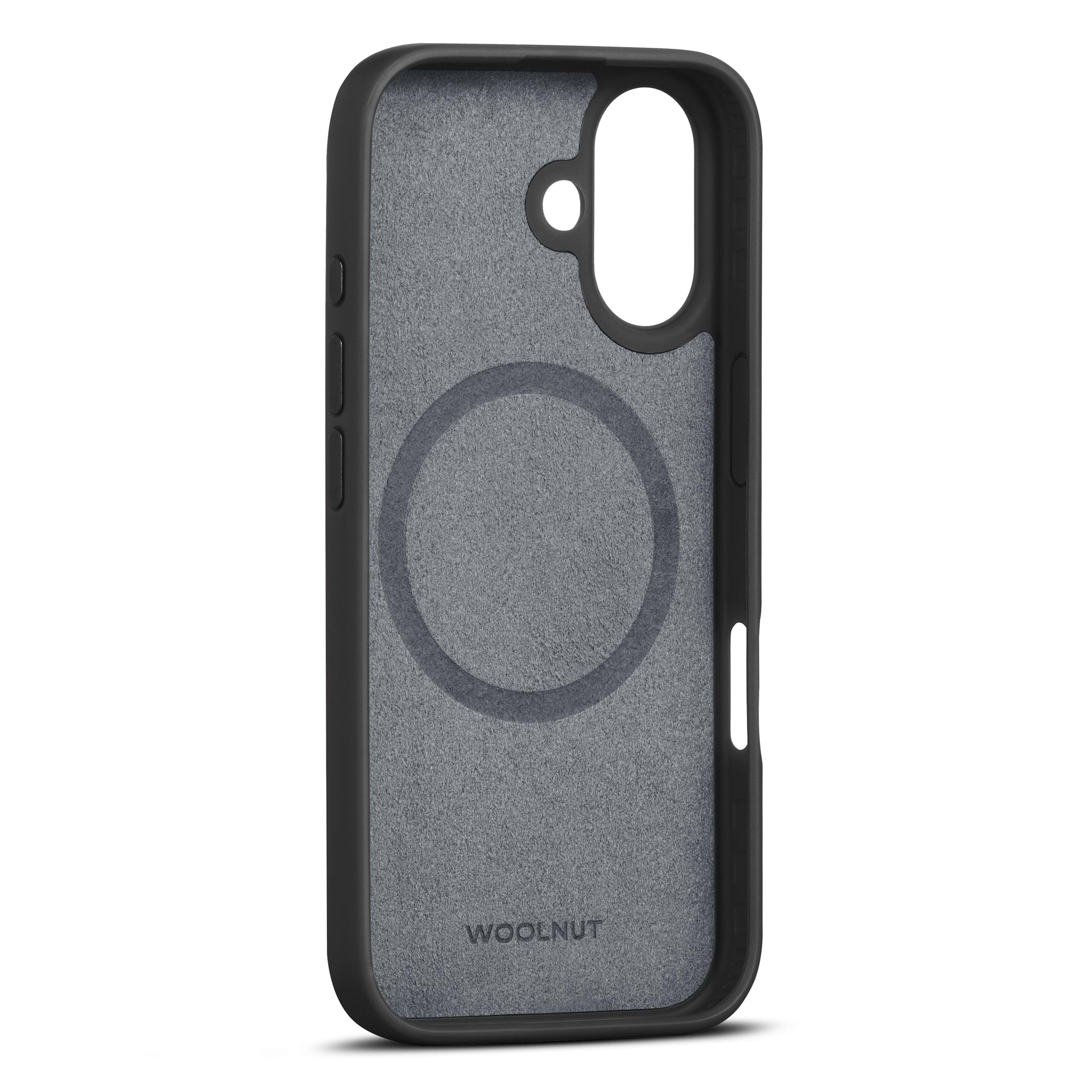 WOOLNUT Leather Case for iPhone 16, Black, Scandinavian Full-Grain Leather, Compatible with MagSafe, Slim TPU Sides - Image 4