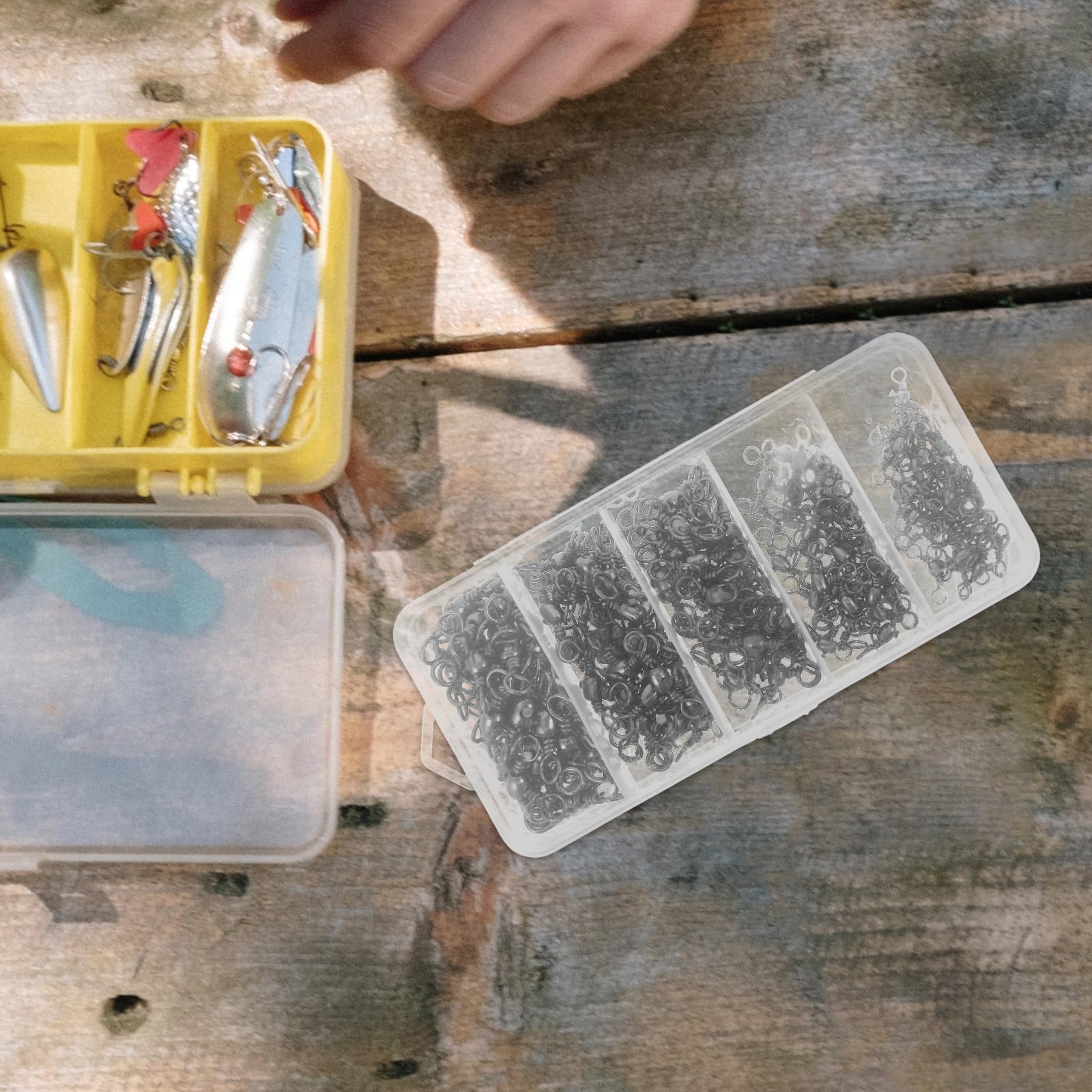 Toyvian 150pezzi Connettori Girevoli Clip Piccoli Per Pesca Moschettone Connettore Girevole Attrezzatura Per Girelle Da Pesca Kit Per Attrezzatura Da Traina Di Per in Acqua Salata
