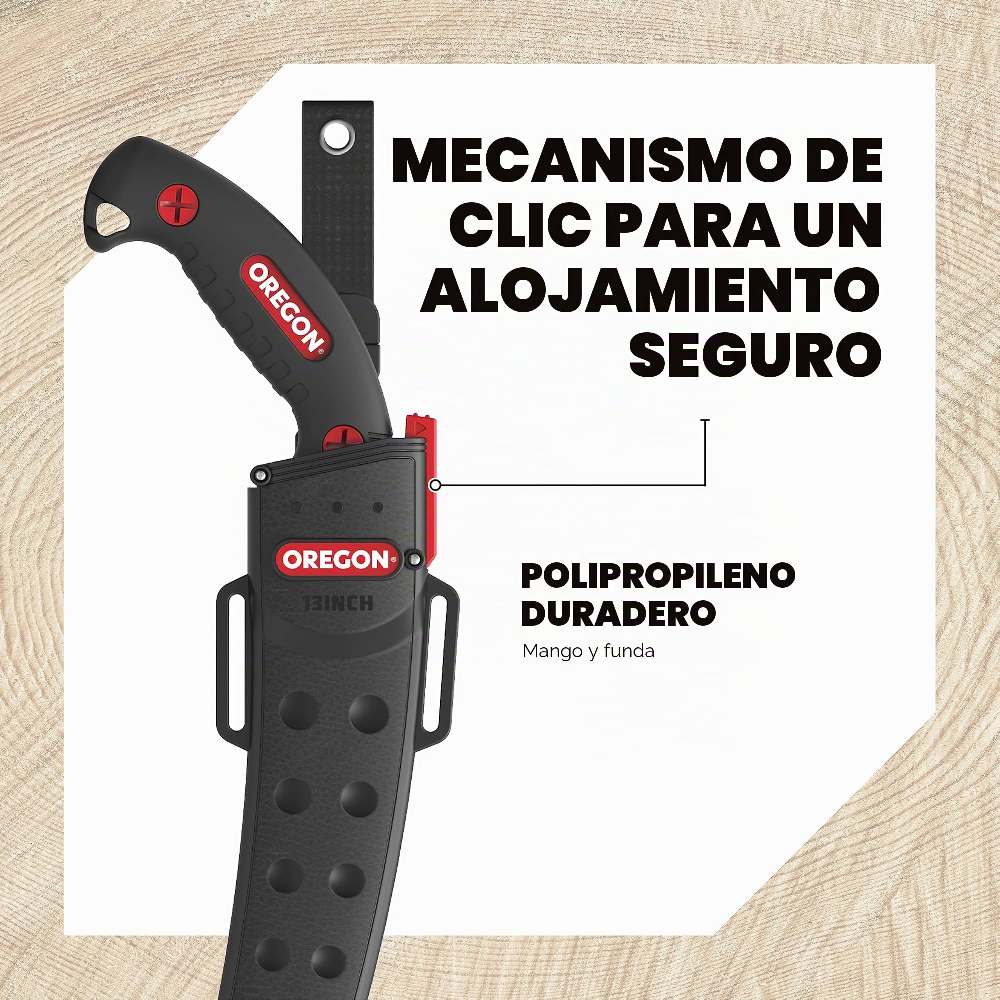 Oregon Sierra Manual Curvada de 13", Acero Japonés Alto en Carbono, Herramienta Inoxidable para Podar, Talar y Cortar, Hoja Curvada con Funda de Seguridad (600136)